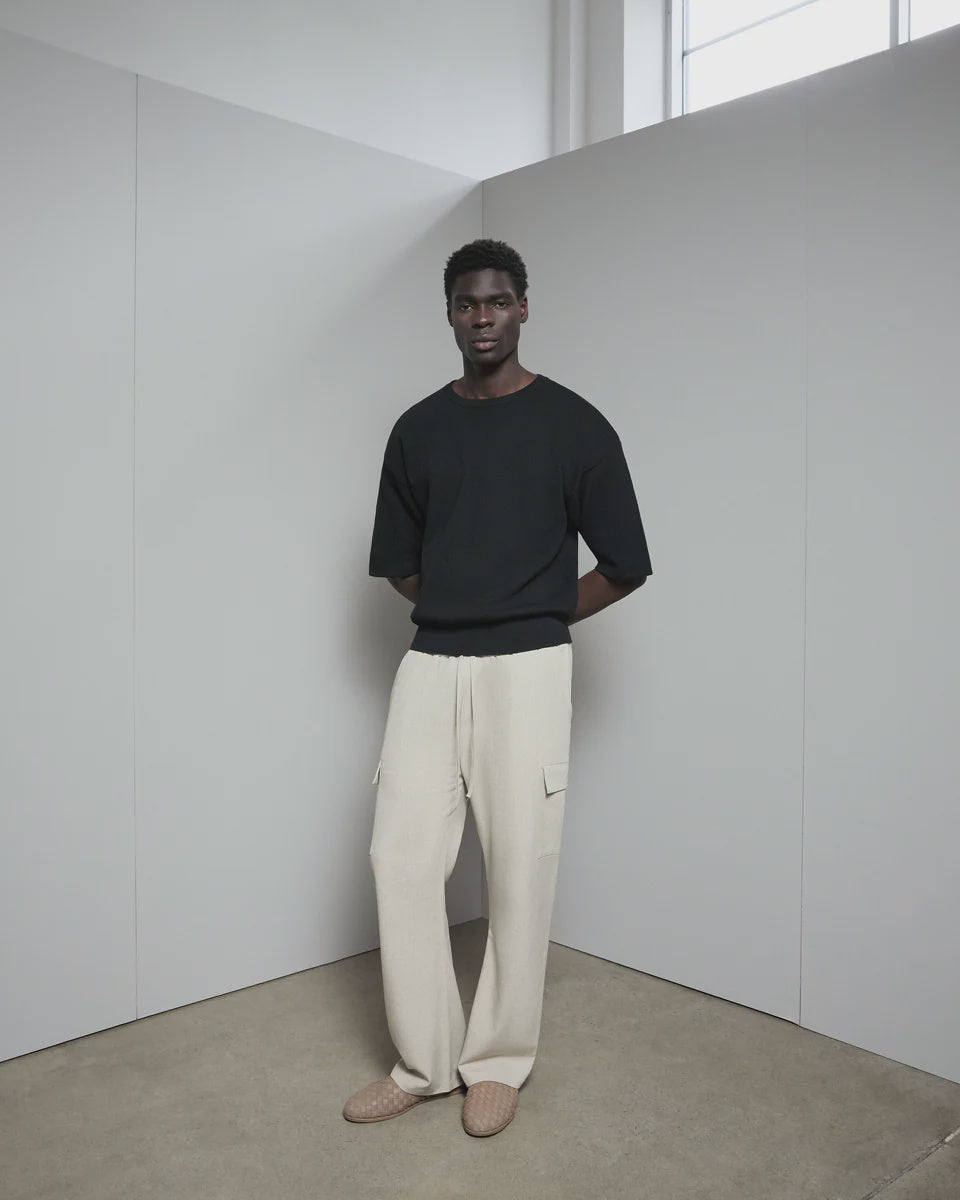 Cotton Knit Tee - Black