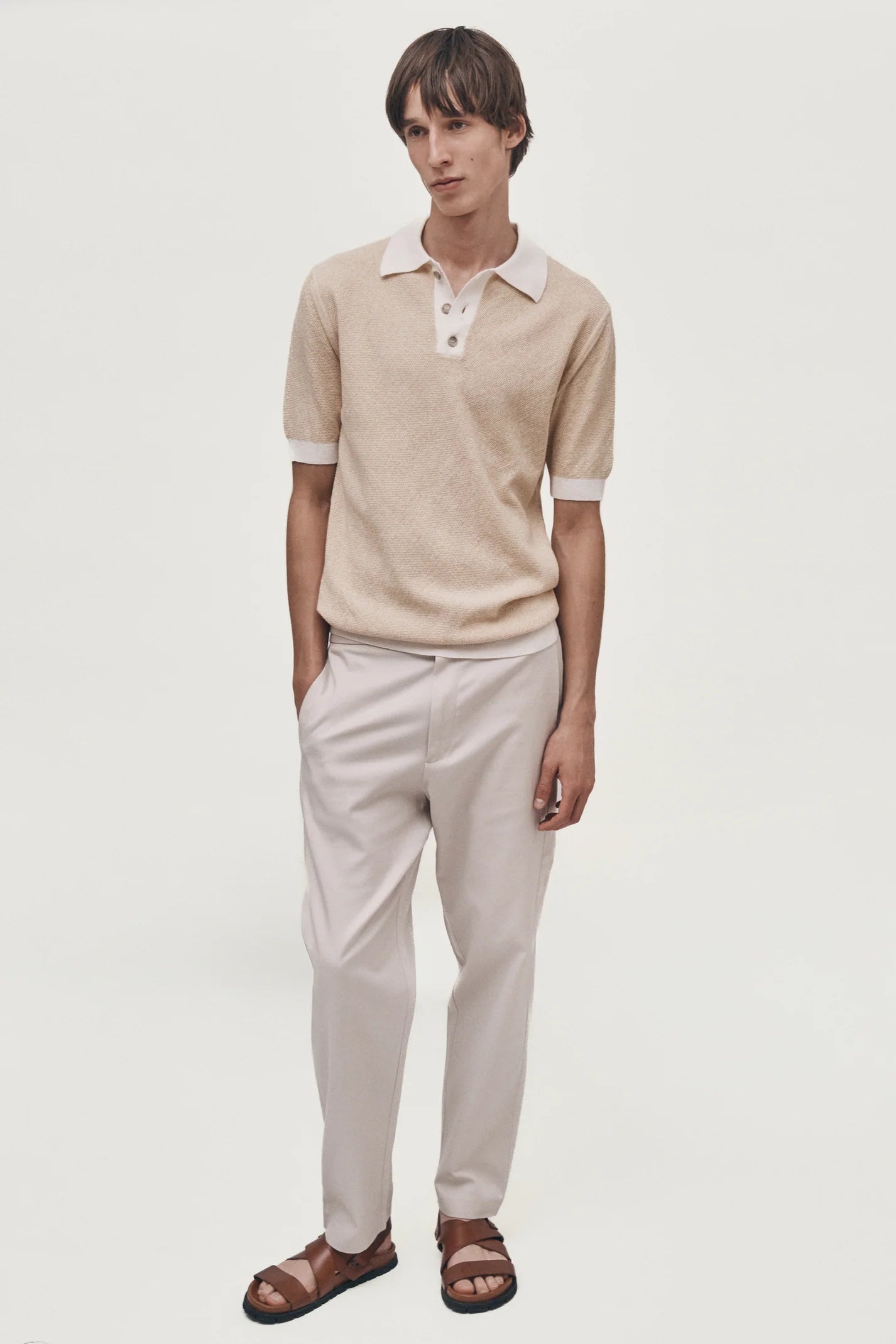 Knitted Polo - Contrast Buttery