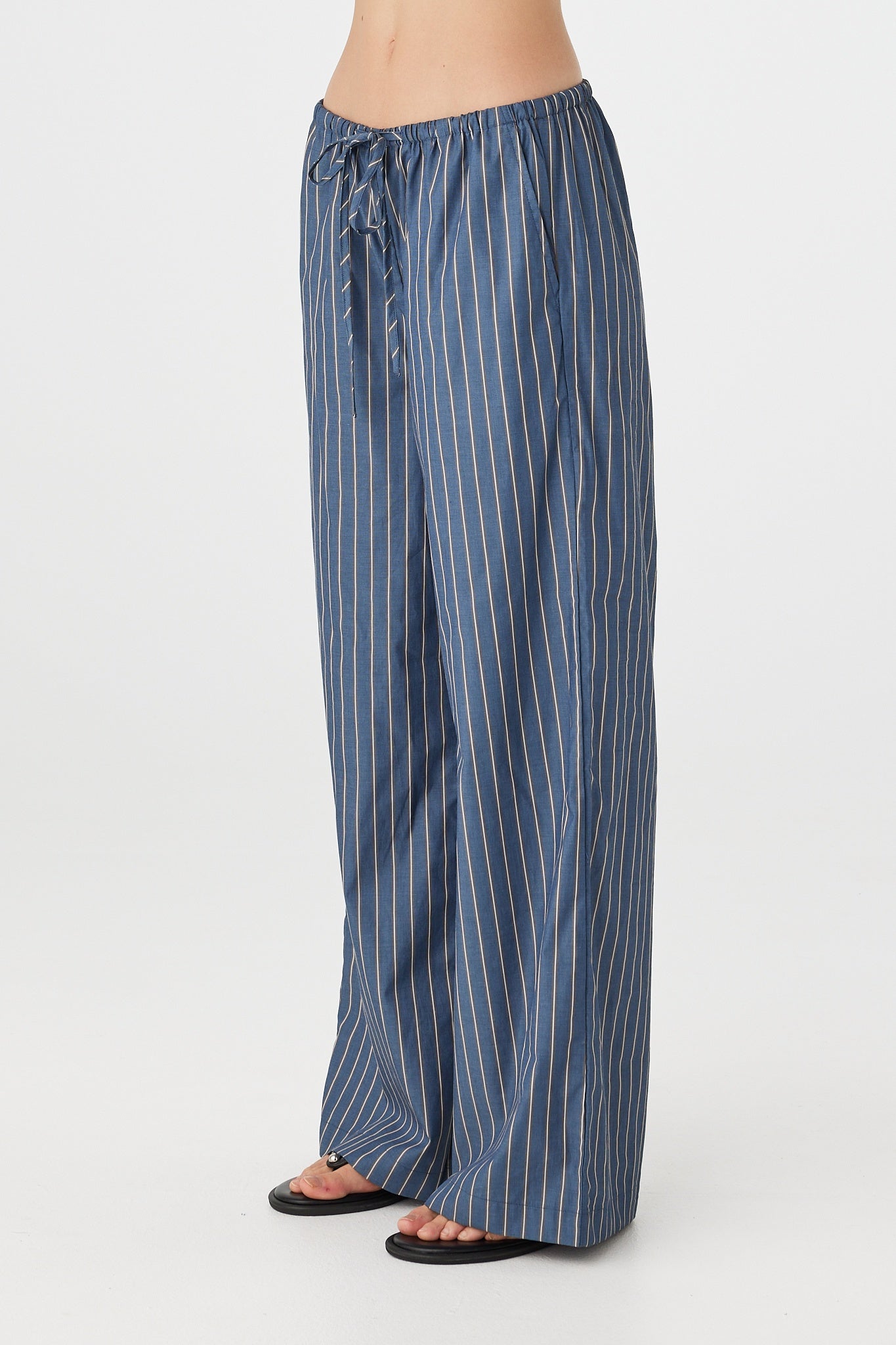 Rae Pants - Muted Blue Stripe