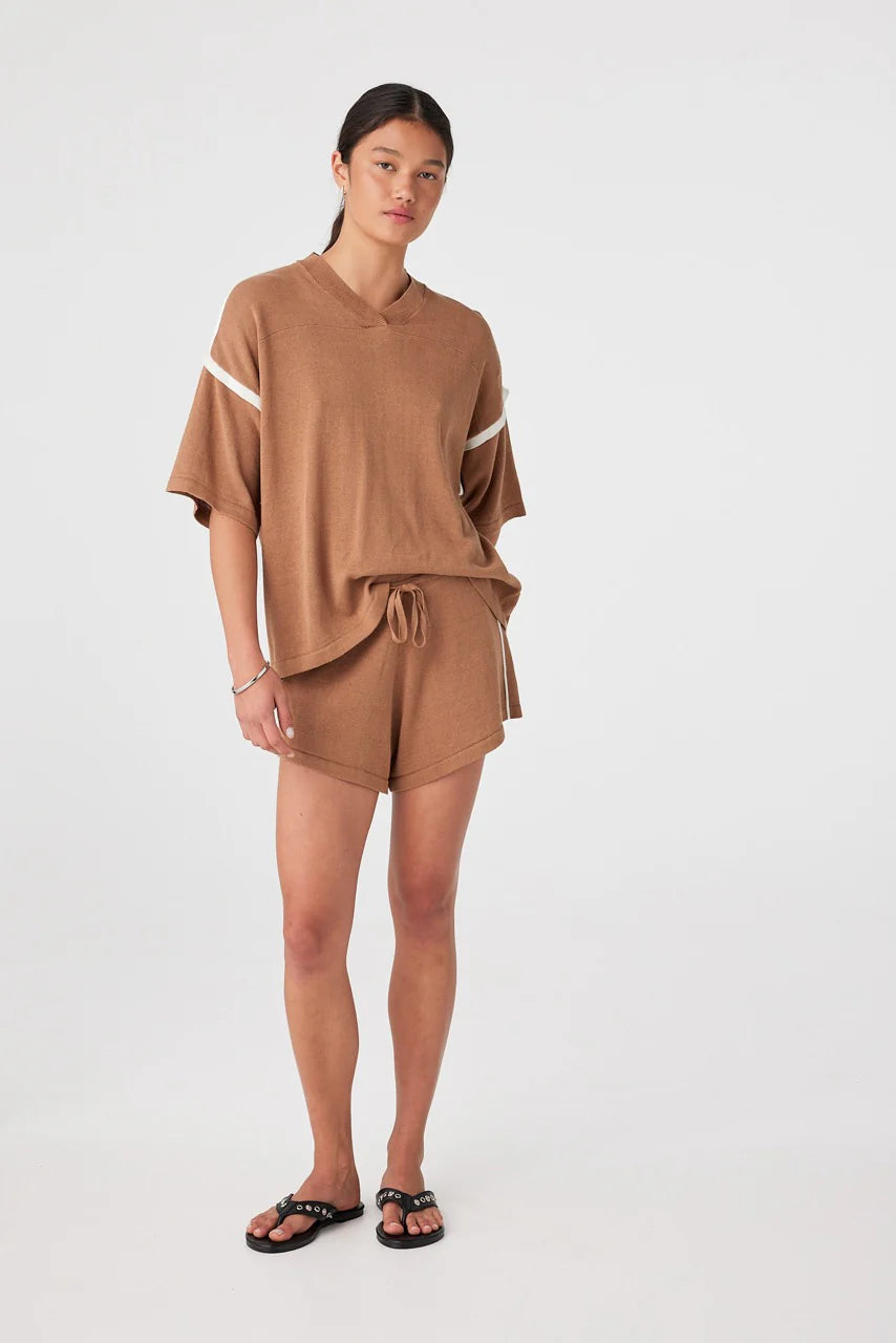 Orlando Oversized Tee - Pecan & Cream