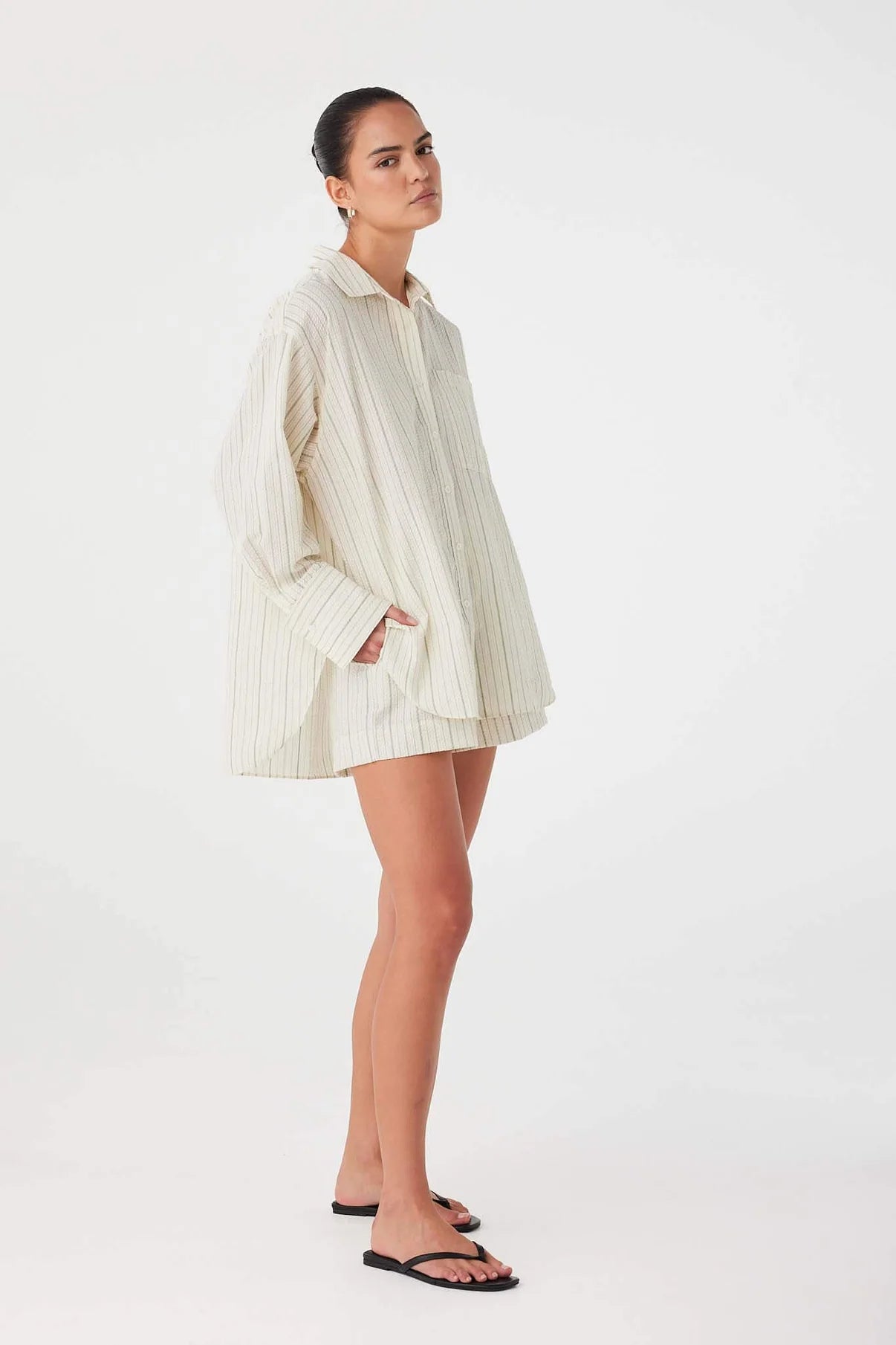 Rae Shirt - Olive Stripe