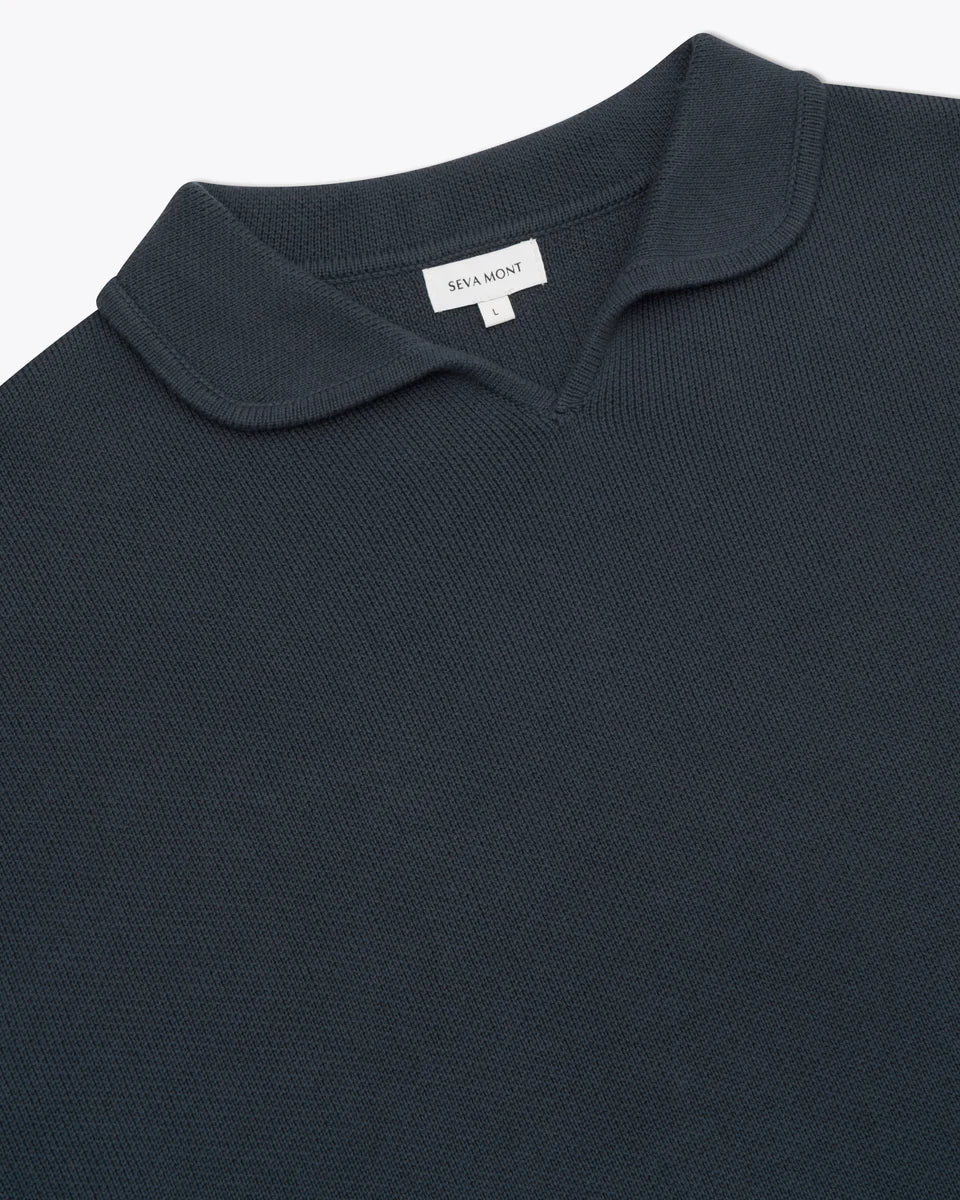 Cotton polo - Navy