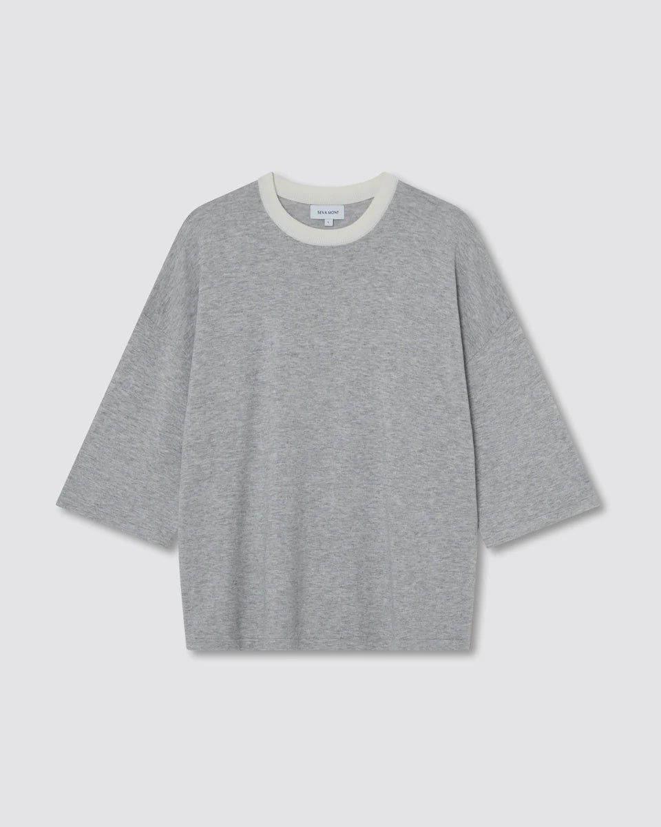 3/4 Knit Tee - Grey