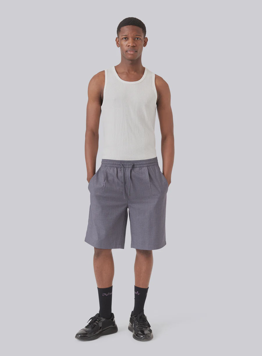 Boxy Suit Short - Grey / Blue