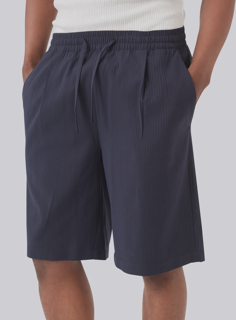 Boxy Suit Short - Slate Stripe