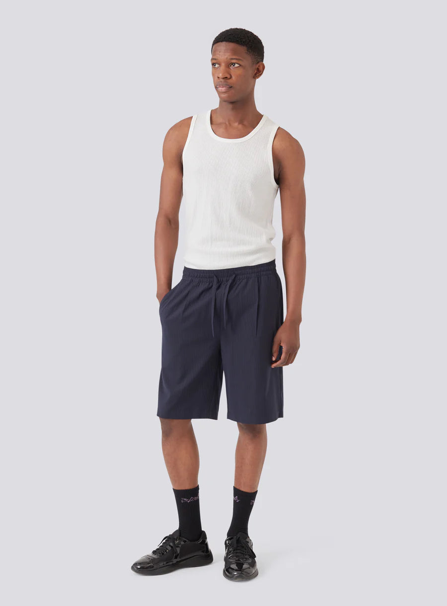 Boxy Suit Short - Slate Stripe