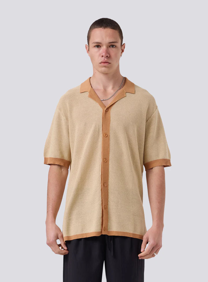 Knit Holiday Shirt - Beige