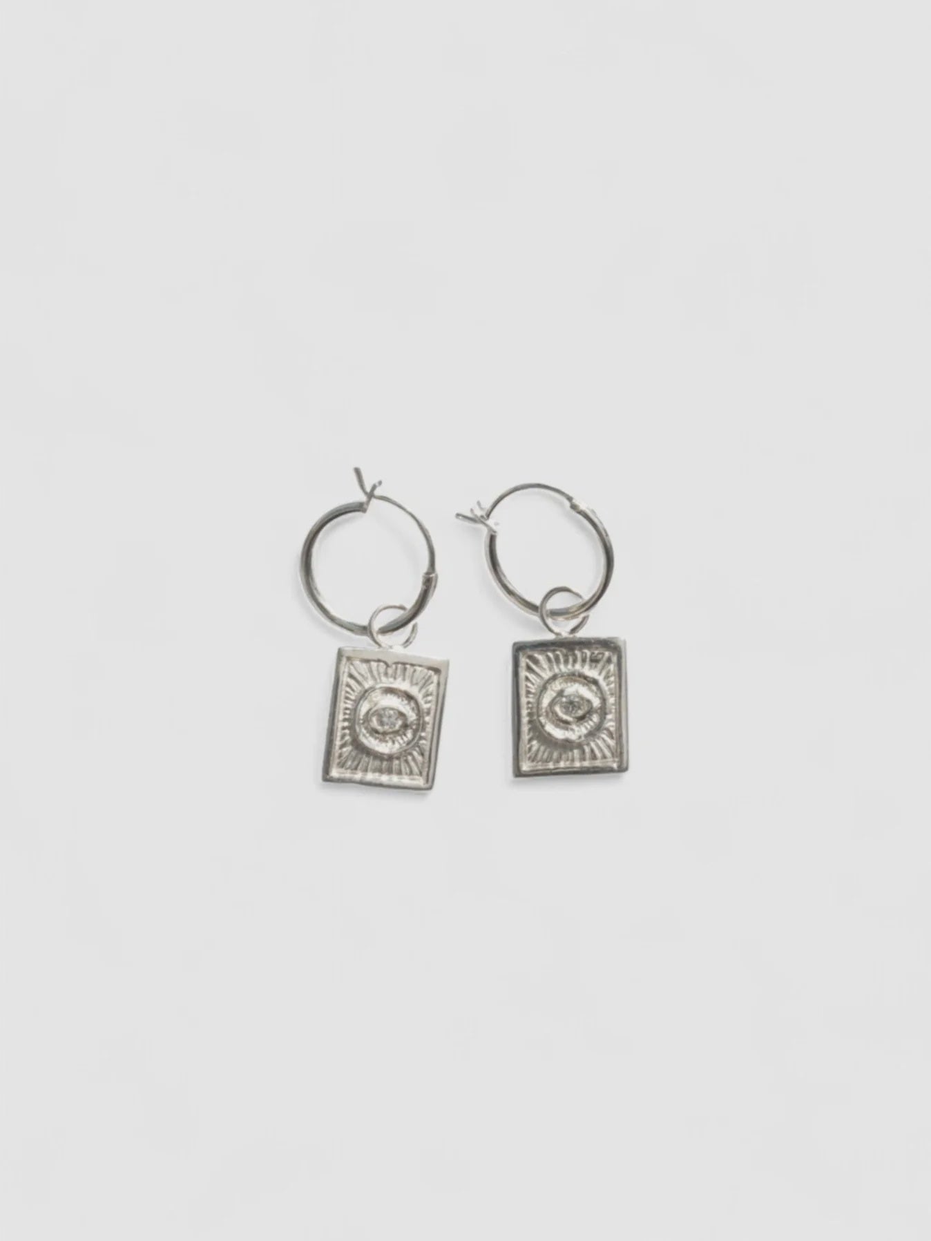 Evil Eye Earrings - Silver