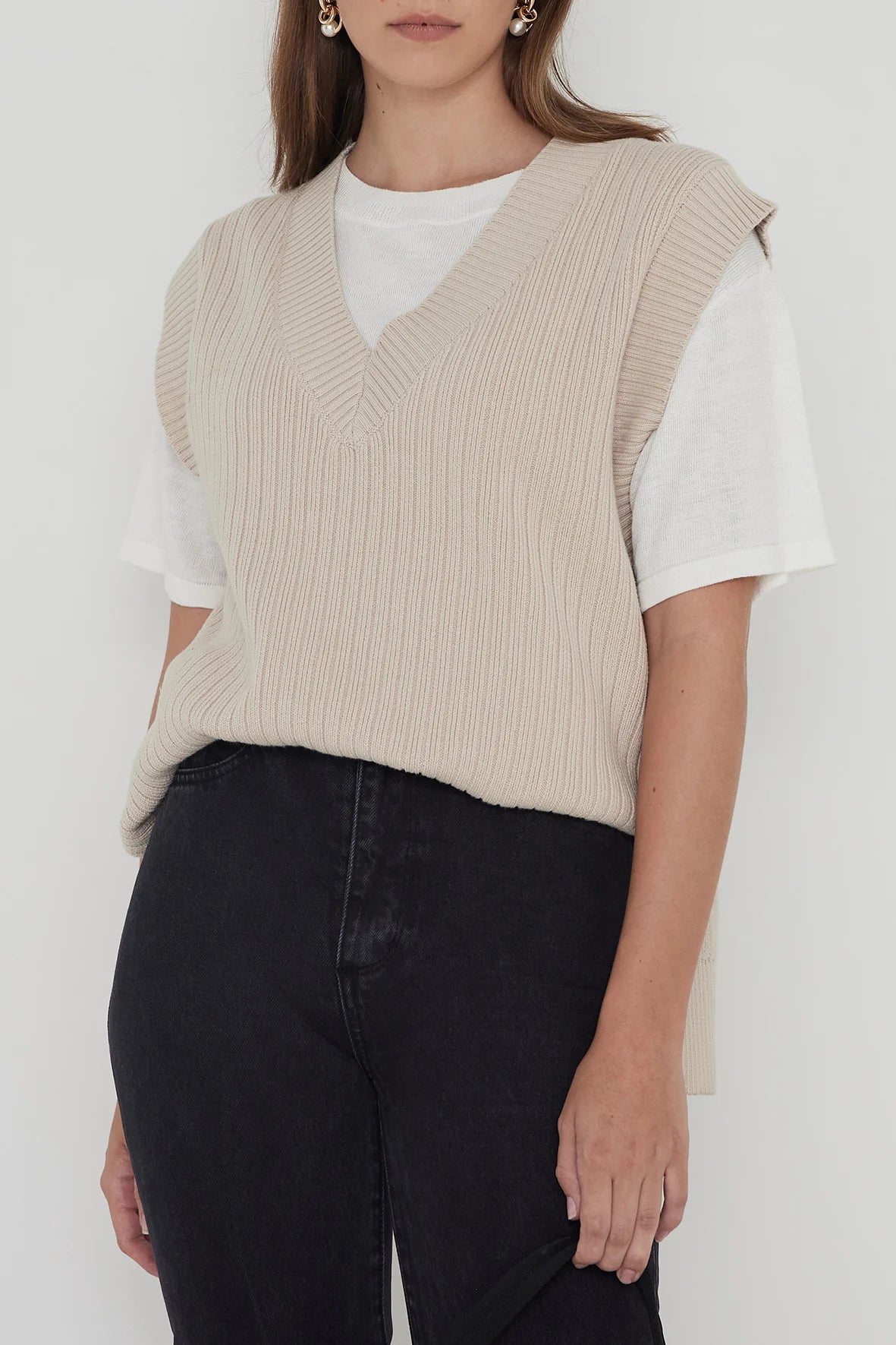 Vera Knit Vest - Sand