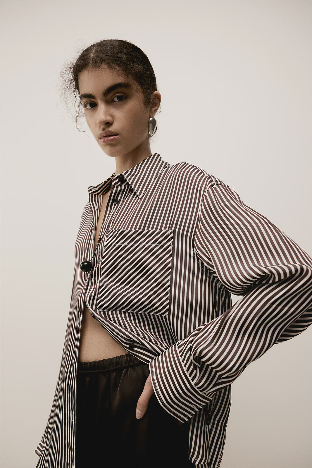 Jamie Stripe Shirt - Chocolate
