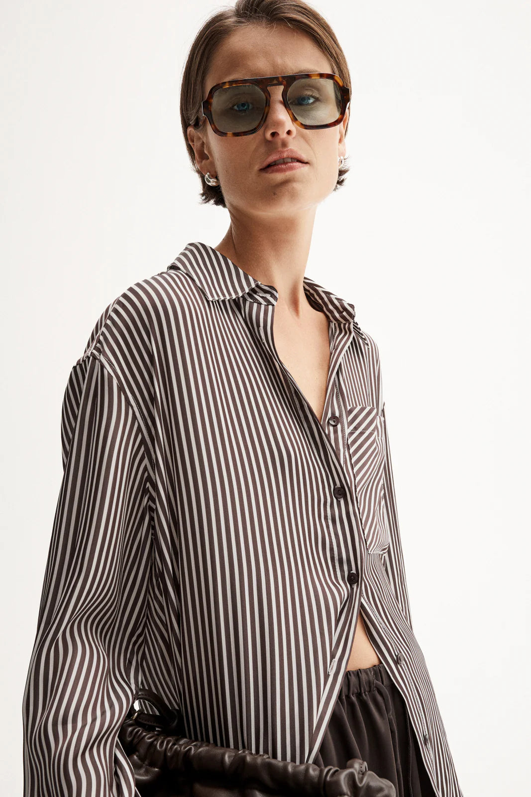 Jamie Stripe Shirt - Chocolate