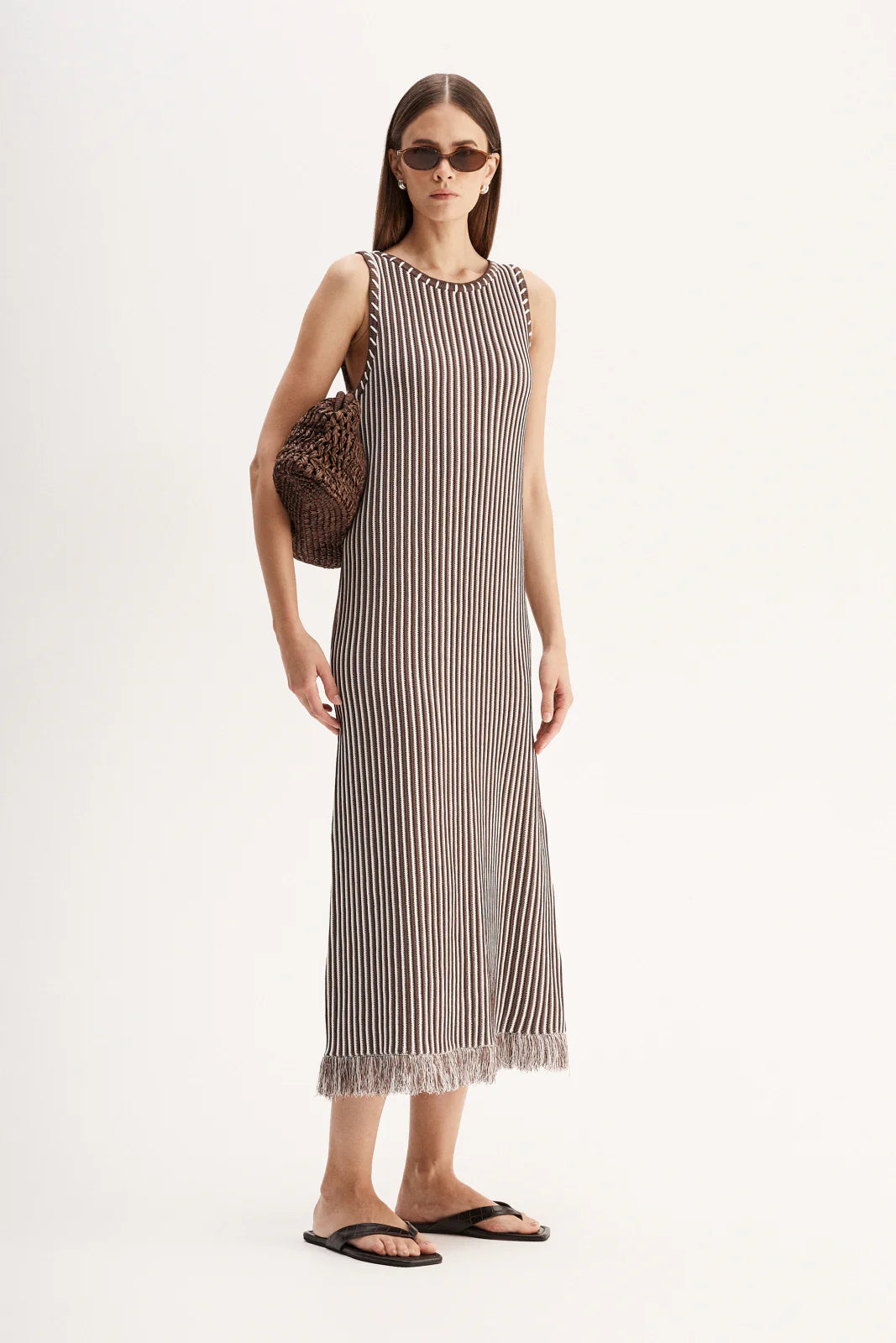 Alessandra Maxi Dress - Chocolate Stripe