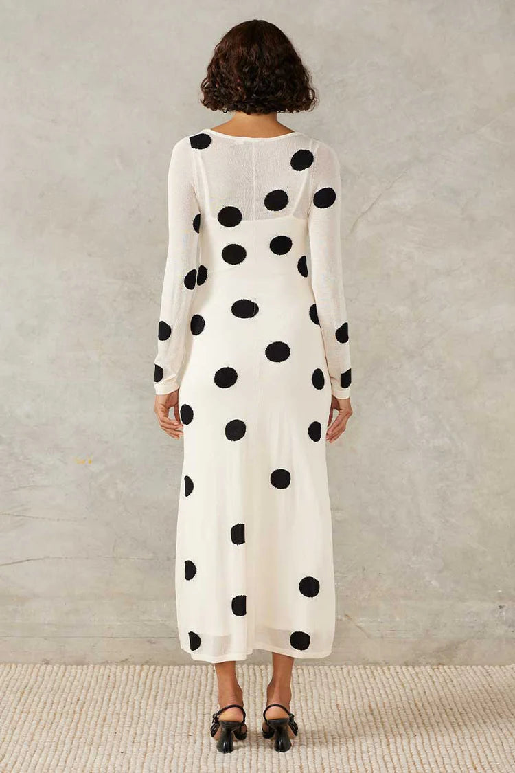 Ellipsis Knit Midi Dress - Vanilla Bean Spot