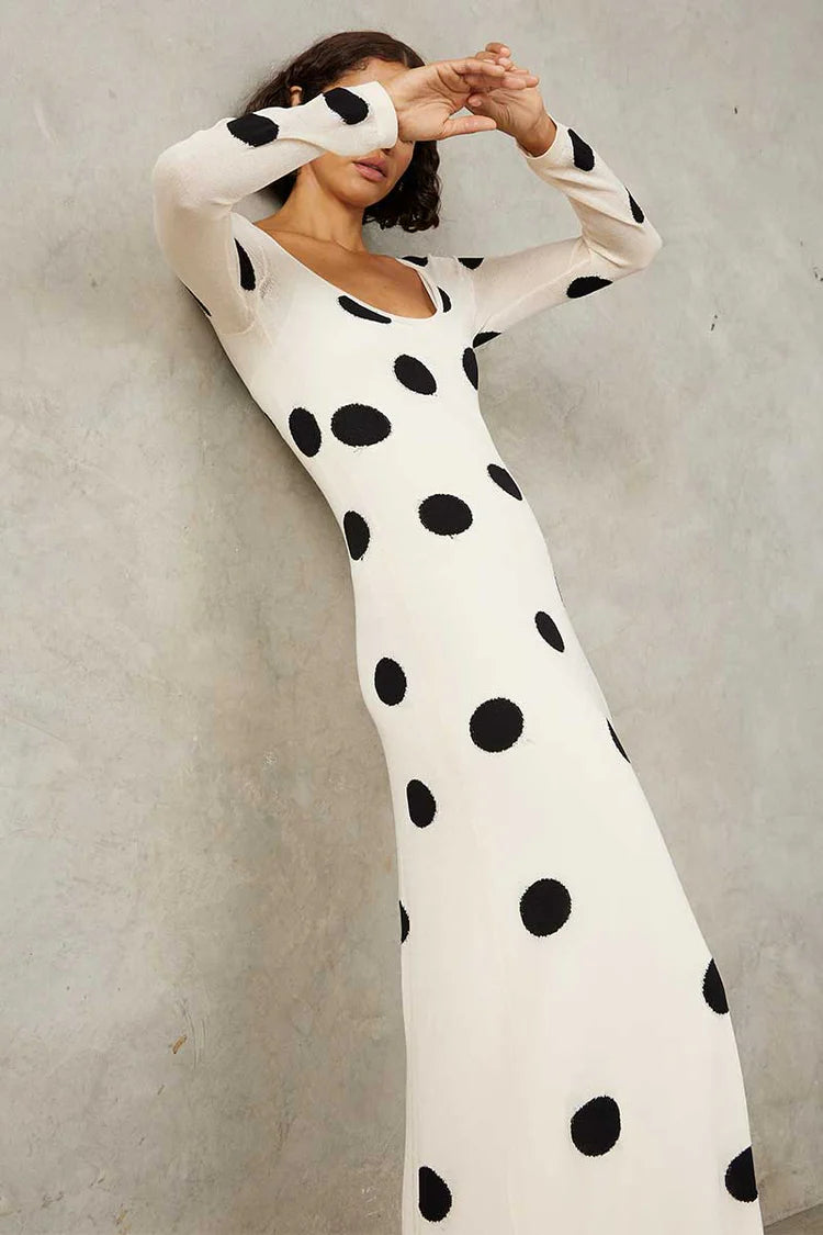 Ellipsis Knit Midi Dress - Vanilla Bean Spot