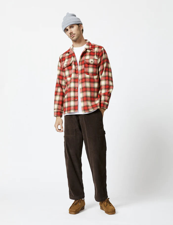 Nomad L/S Flannel - Red/Natural