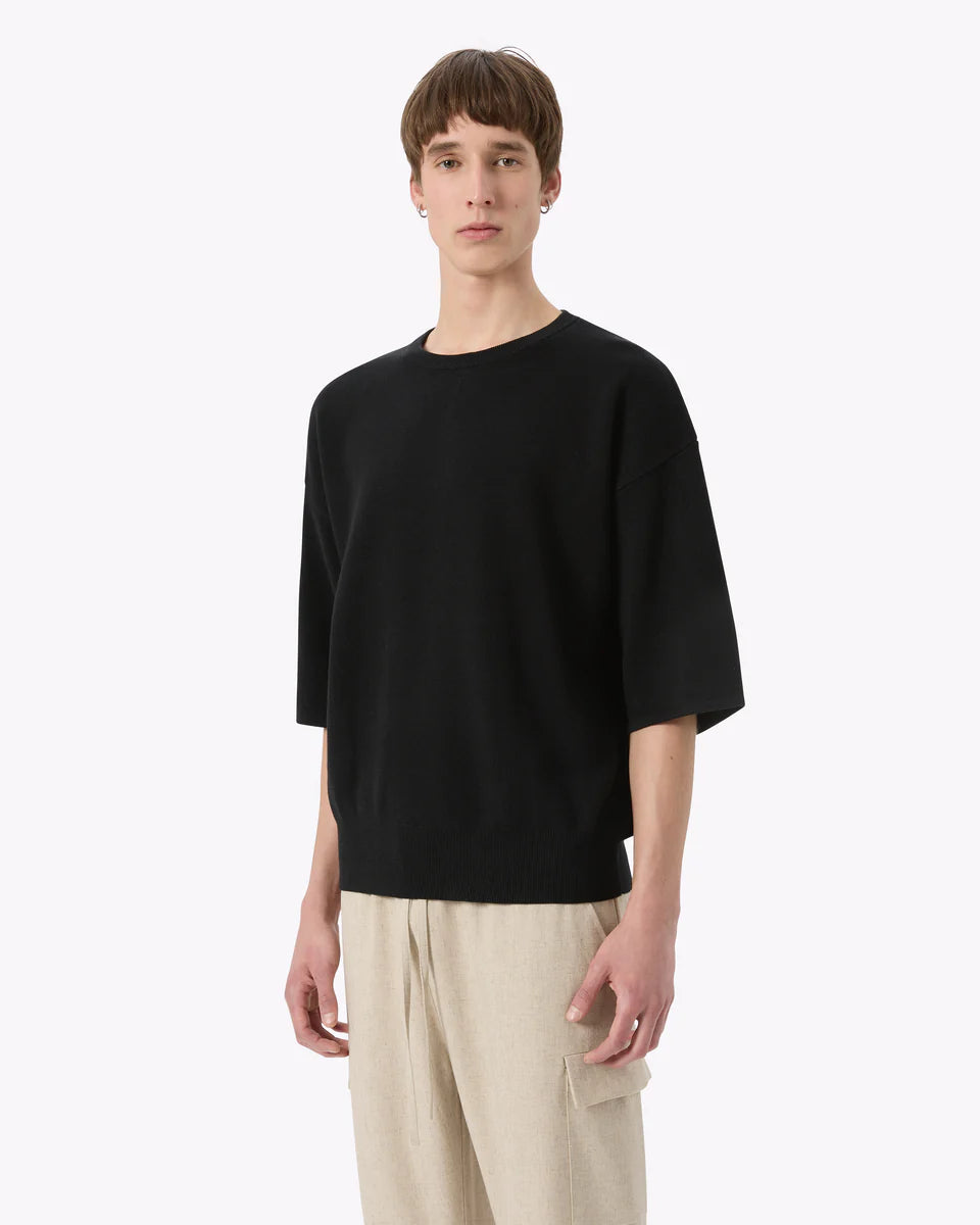 Cotton Knit Tee - Black