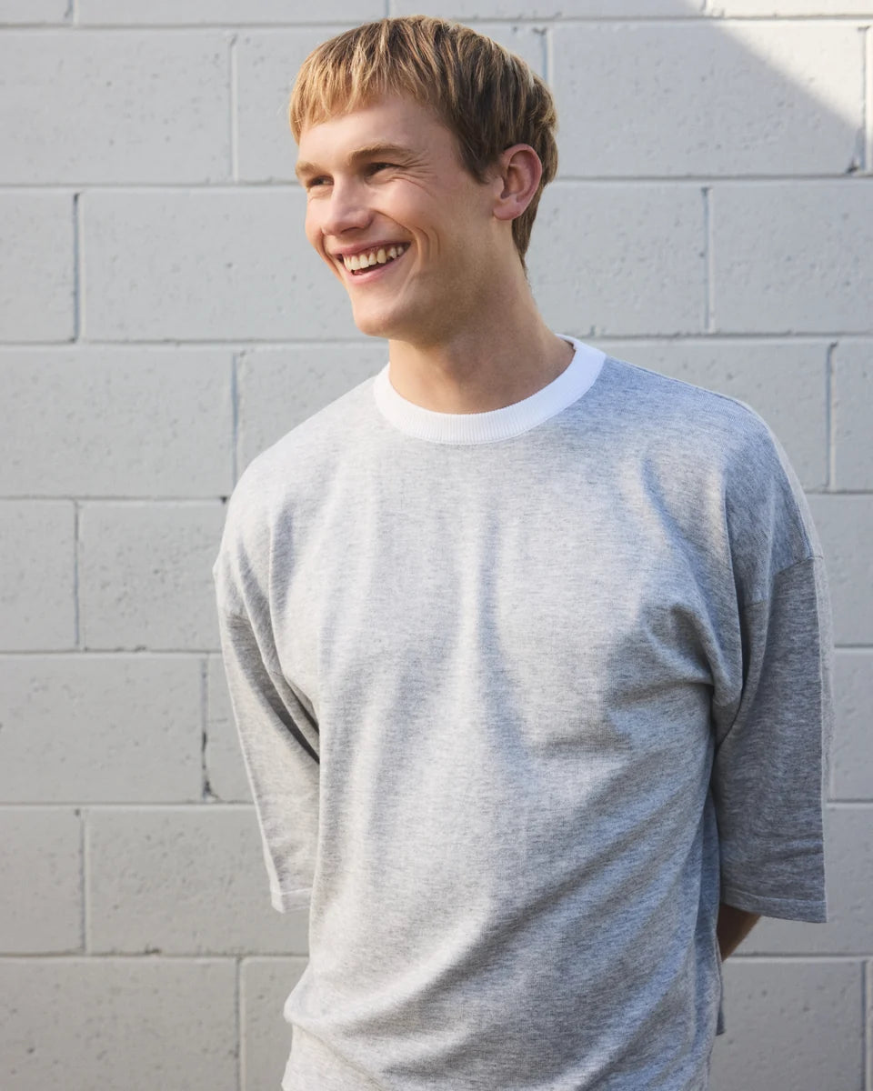 3/4 Knit Tee - Grey
