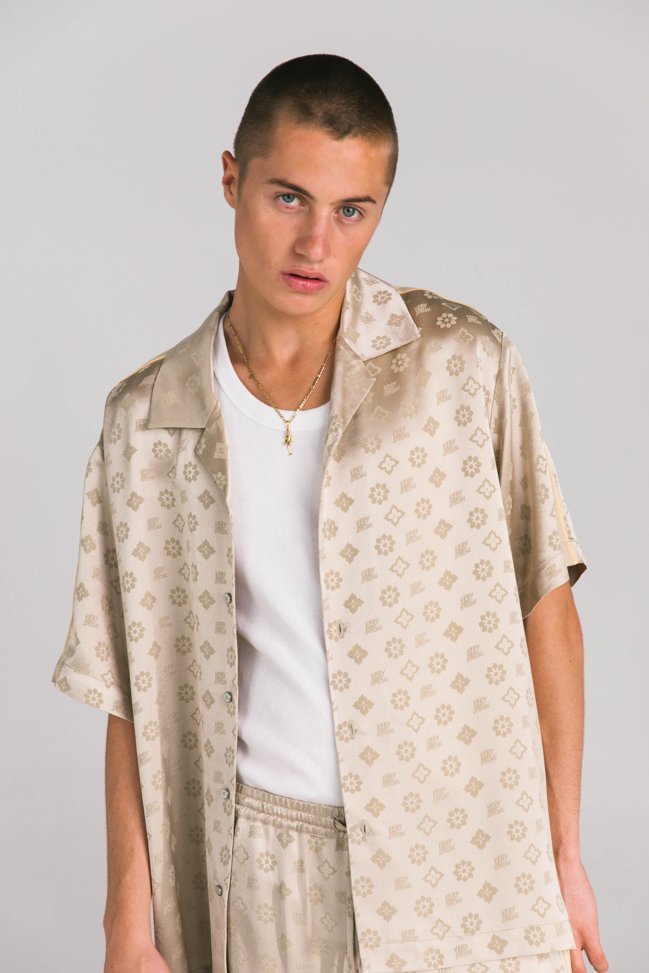 Jacquard Satin Resort Shirt