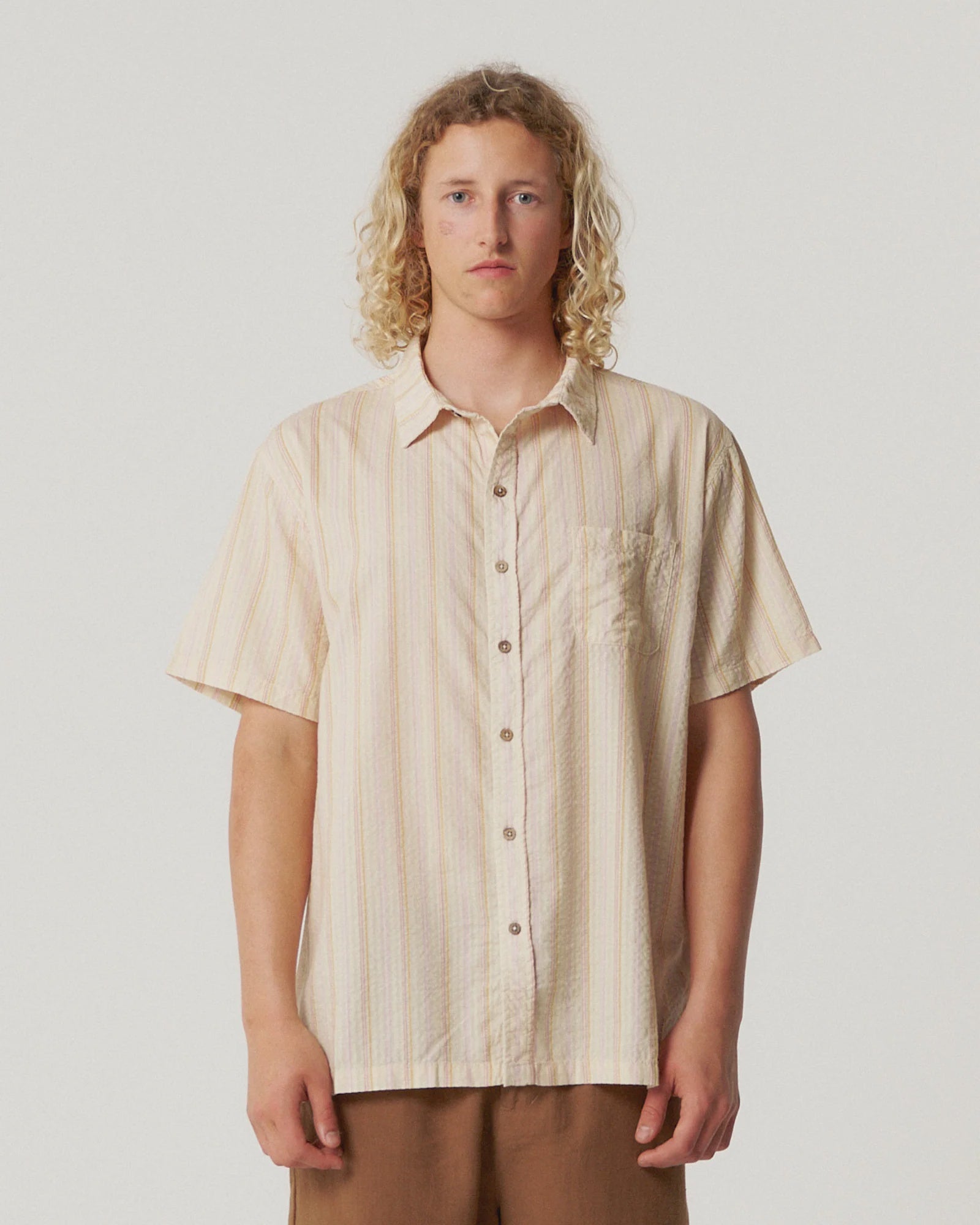 Stranded S/S Shirt - Ecru