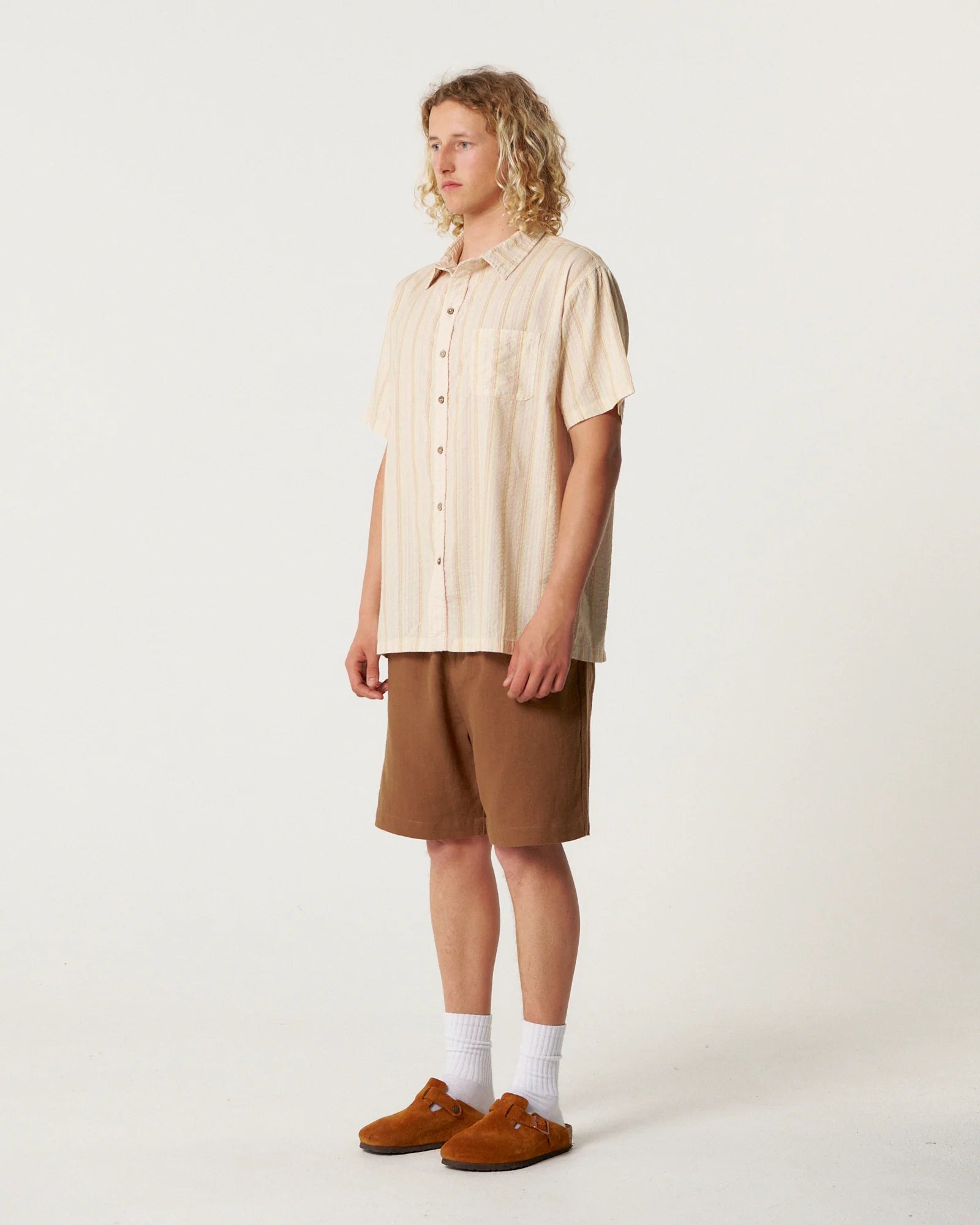 Stranded S/S Shirt - Ecru