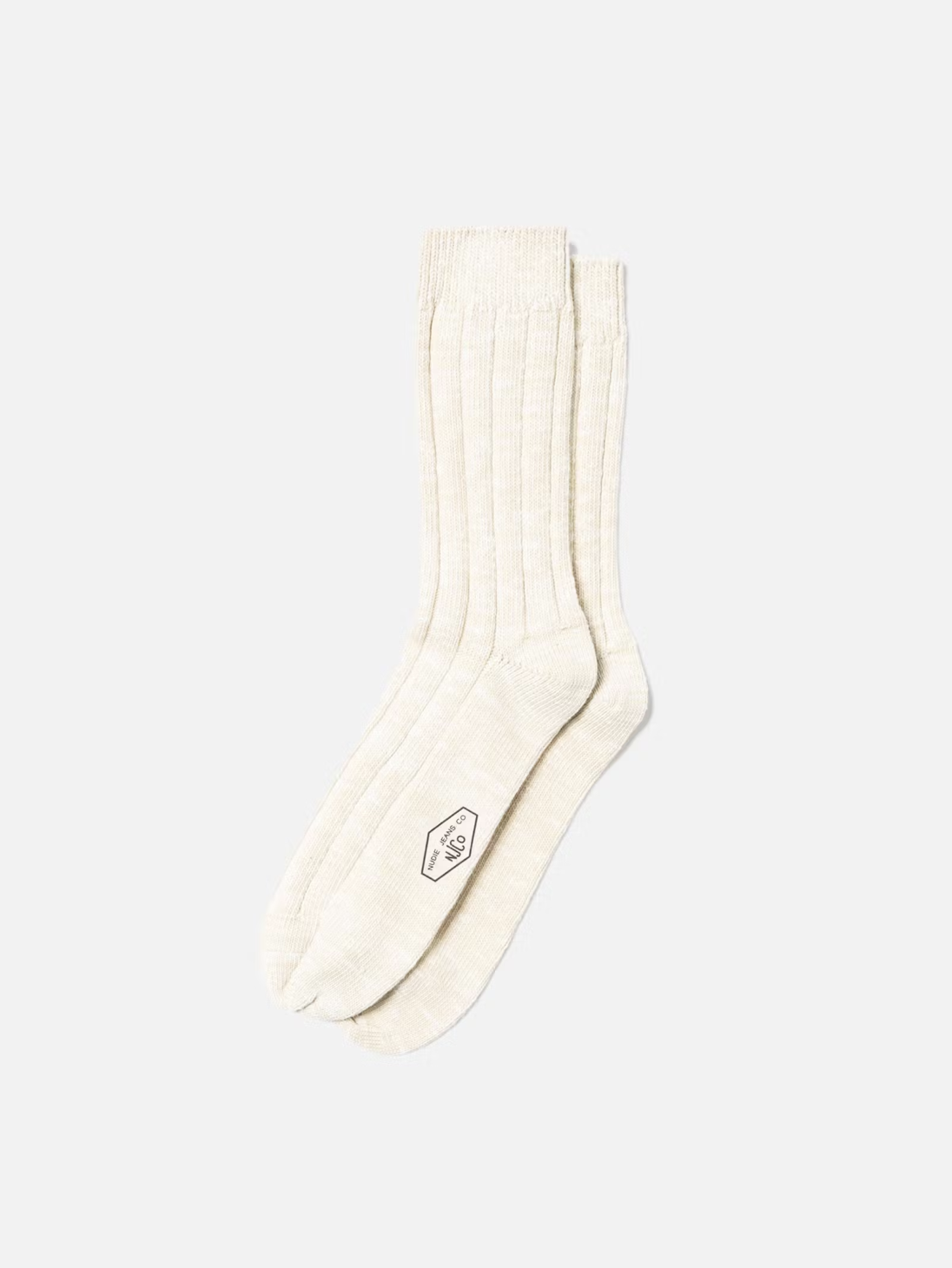 Broad Rib Sock - Ecru