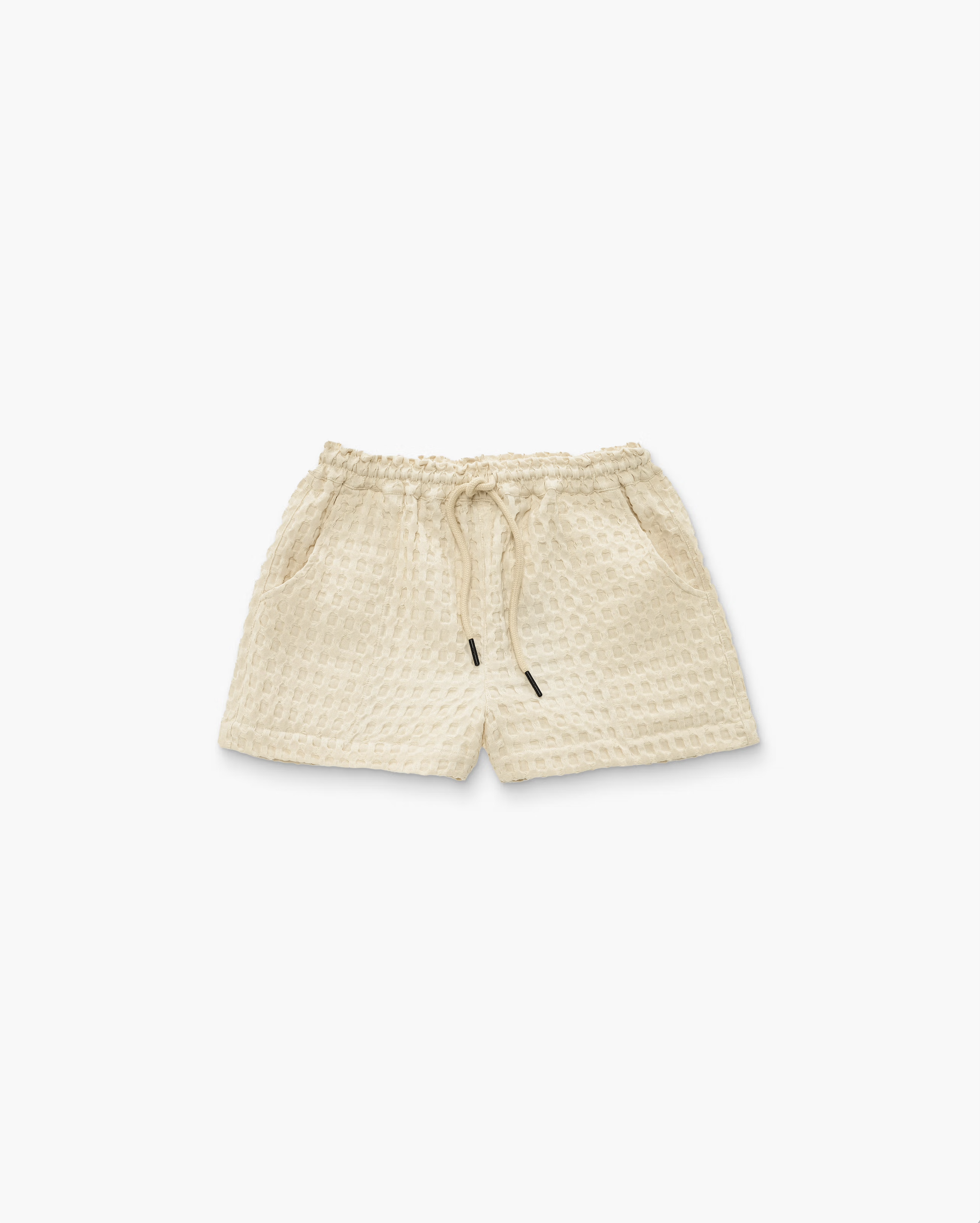Drizzle Waffle Shorts - Ecru