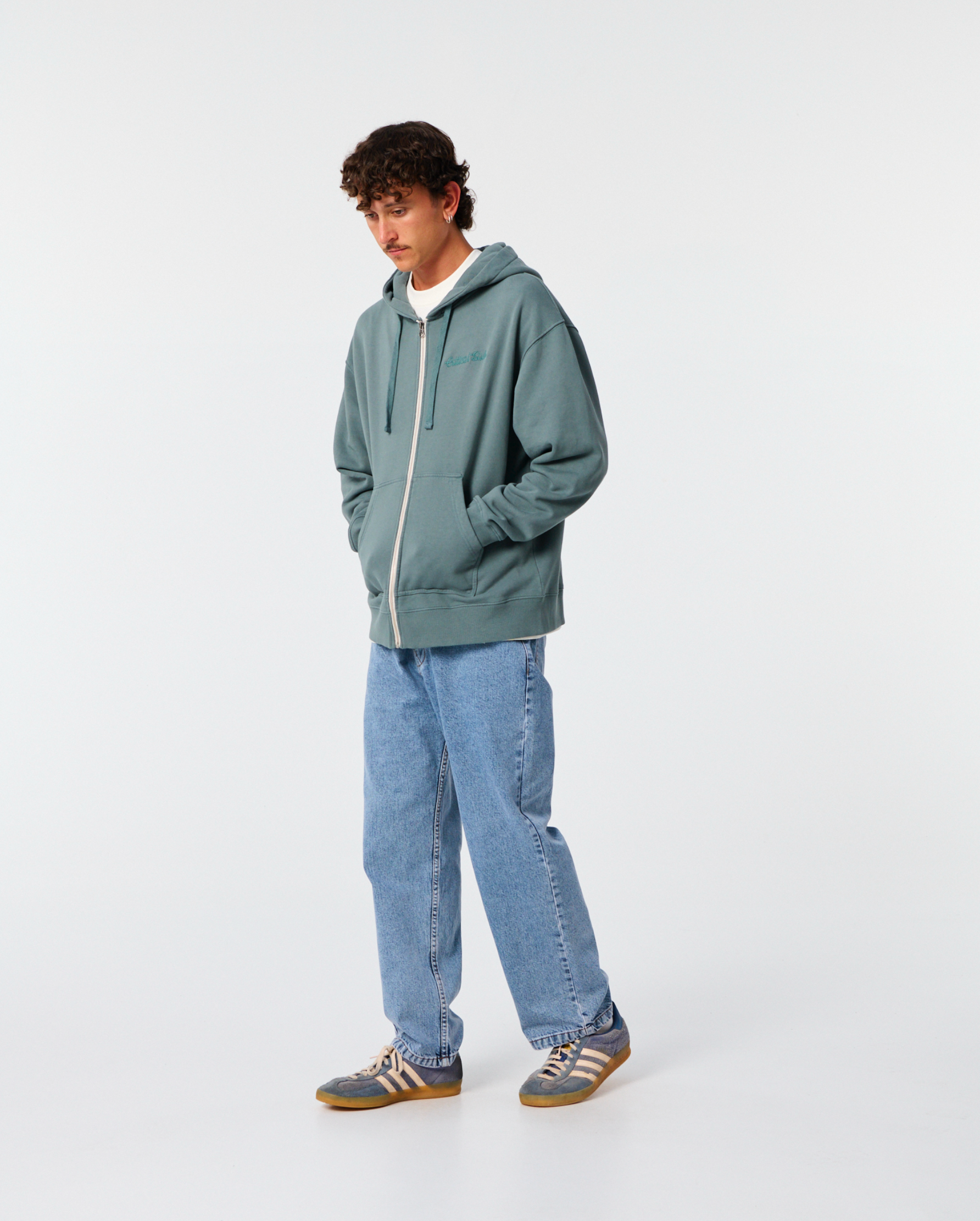 Business Zip Hoodie - Dusty Green