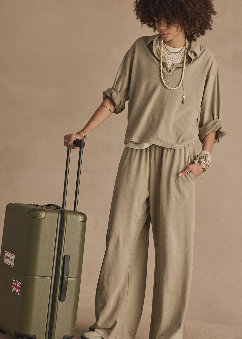 Soho Tokio Wide Leg Pant - Khaki