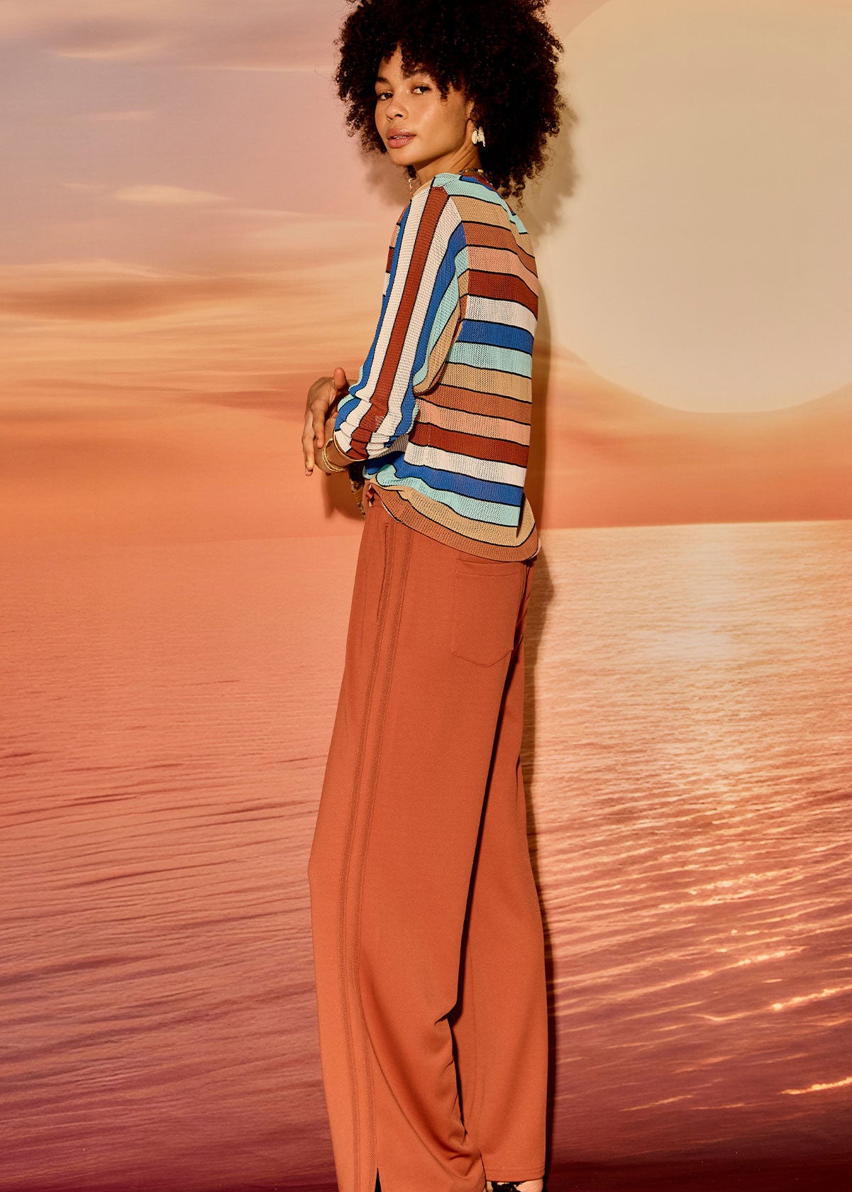 Iza Milla L/S Knit Top - Stripe