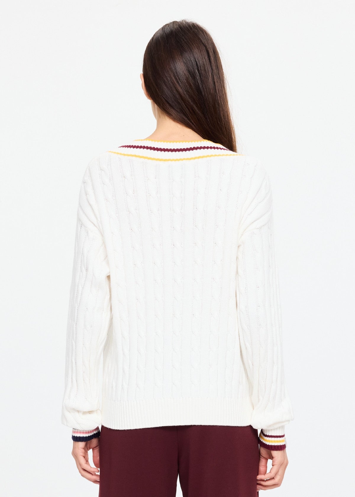 Josette V Neck Sweater - Cream