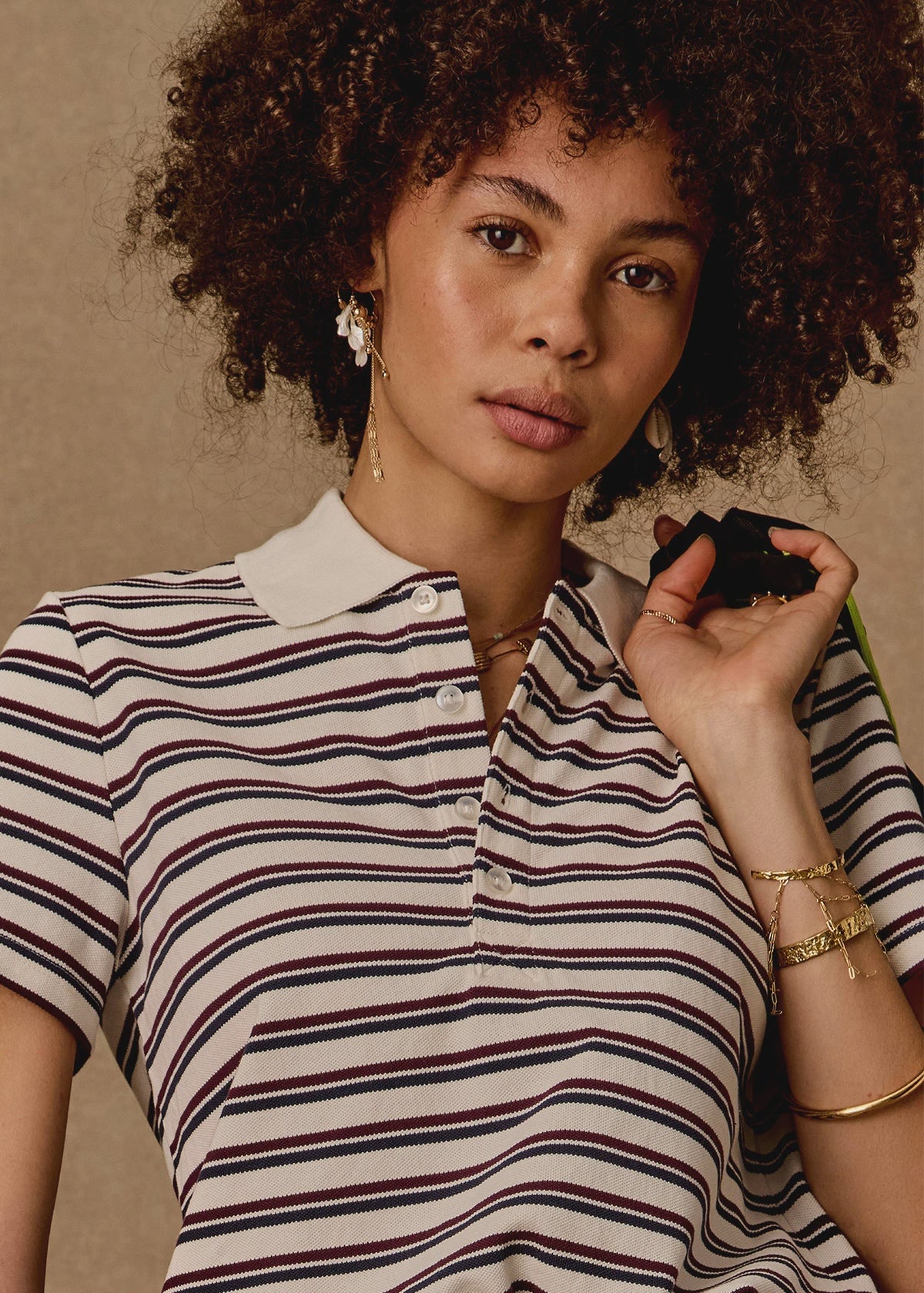 Sophie Crop Polo - Stripe