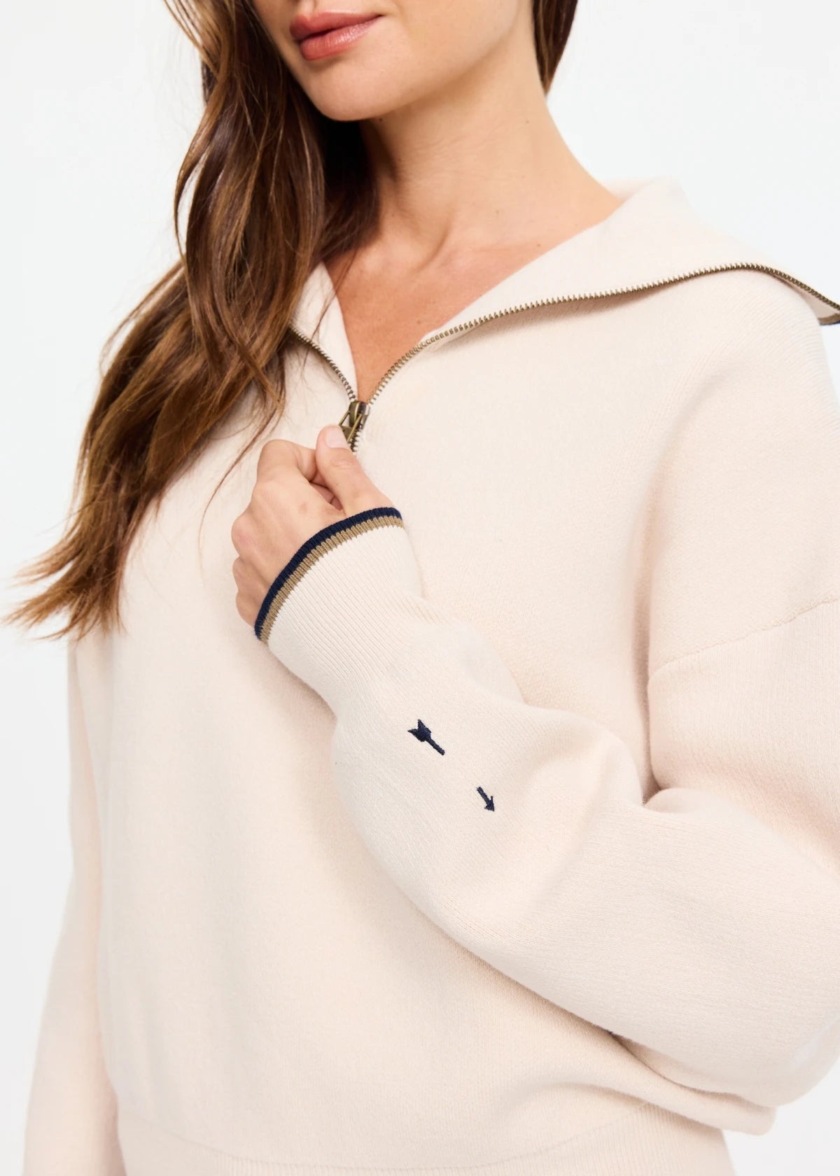 Kairo Half Knit Zip - Cream
