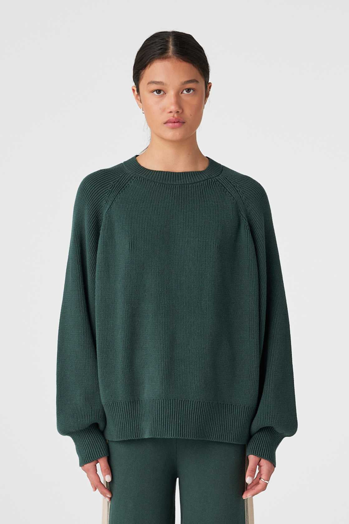 Aubrey Organic Knit Sweater - Forest