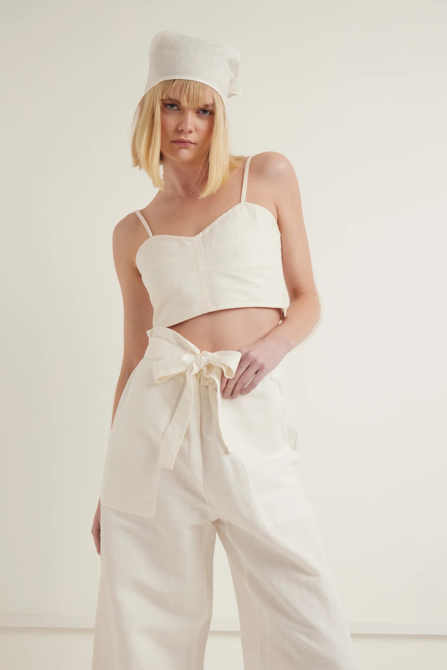 Island Paper Bag Pant - White