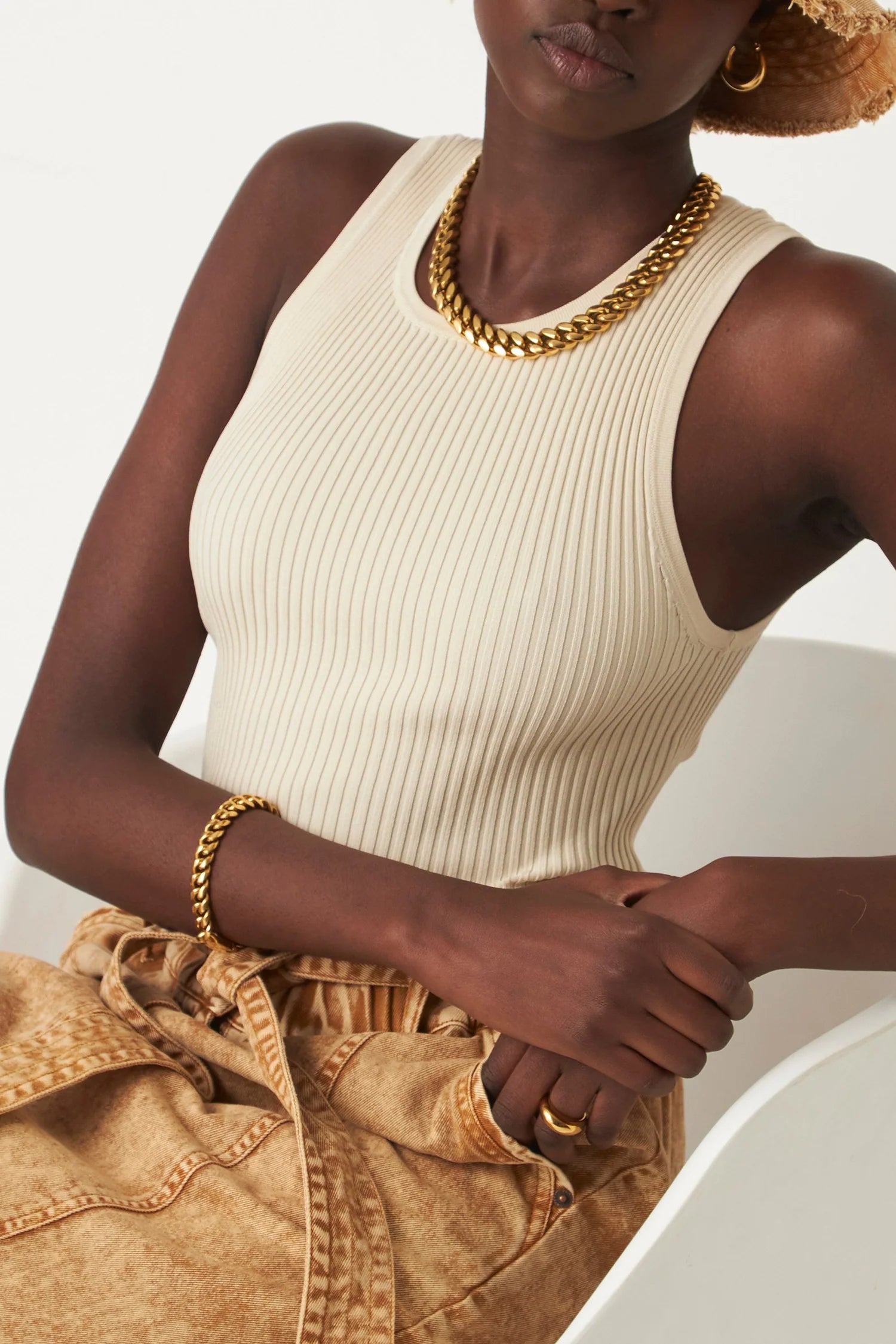 Grasslands Rib Cami - Creme