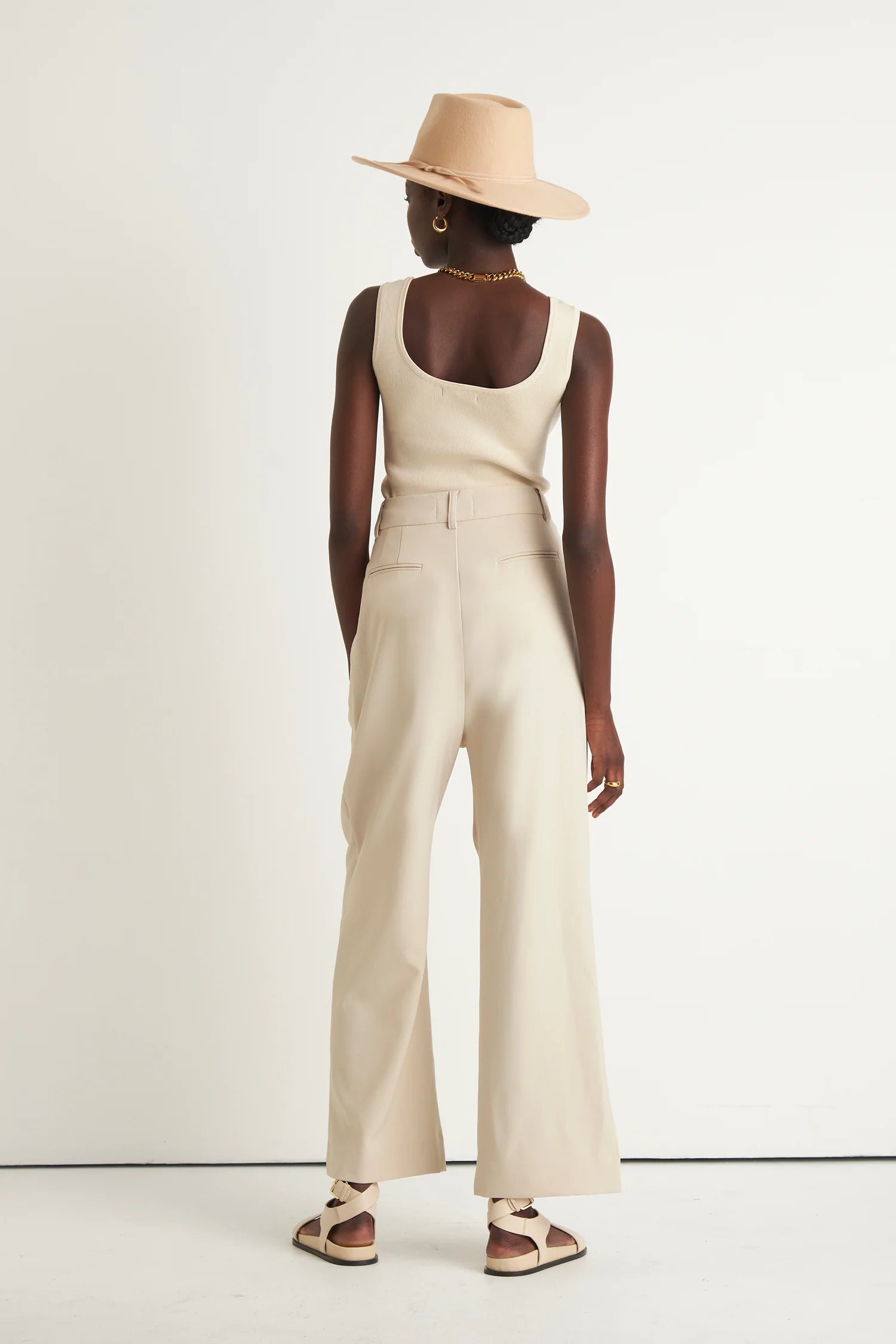 Dusk Wide Leg Pant - Creme