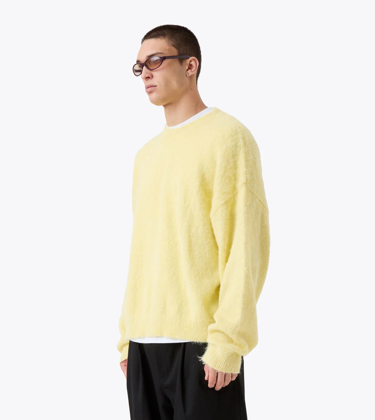 Box Crop Knit Crew - Butter