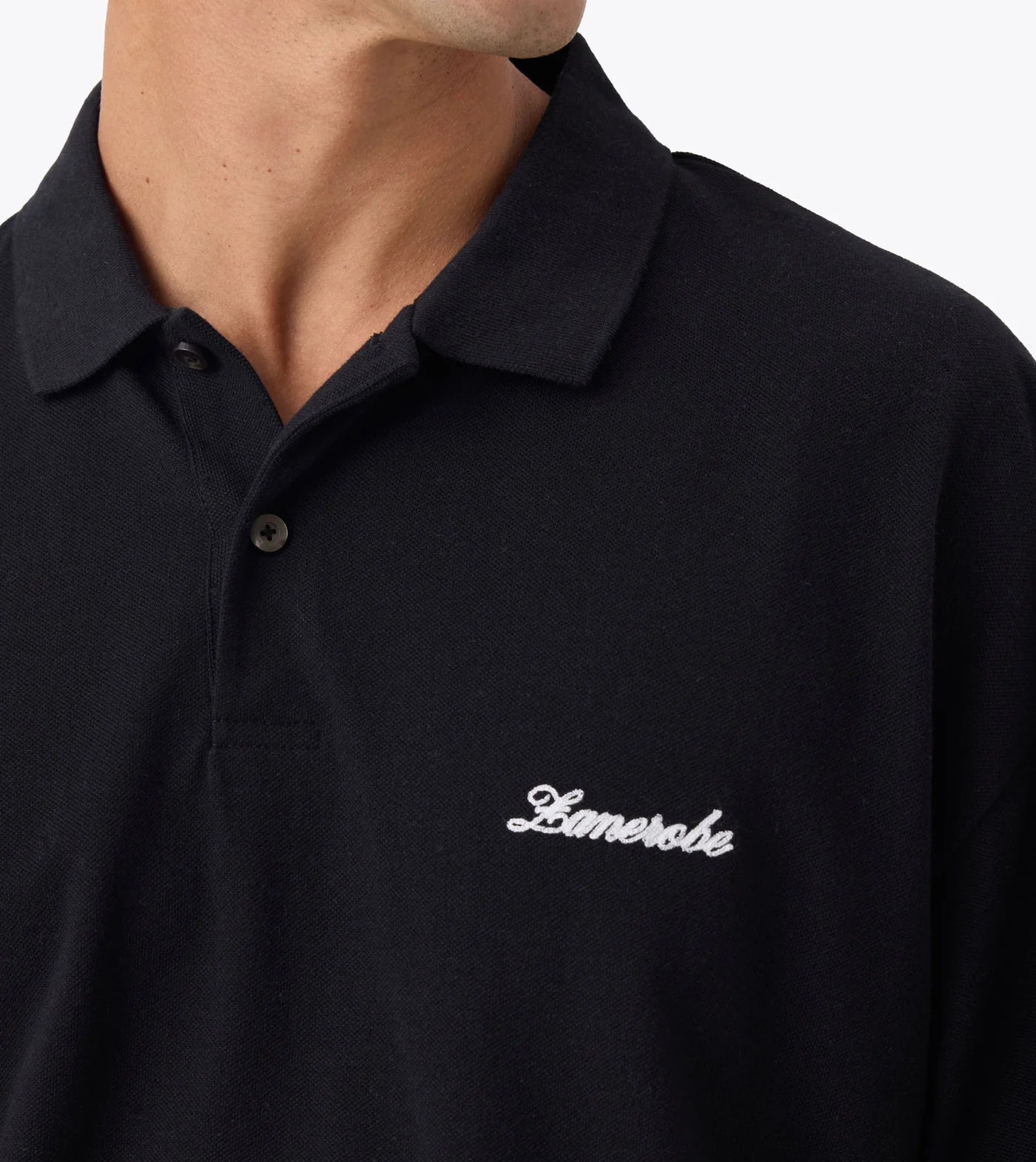 Box Crop Polo - True Black