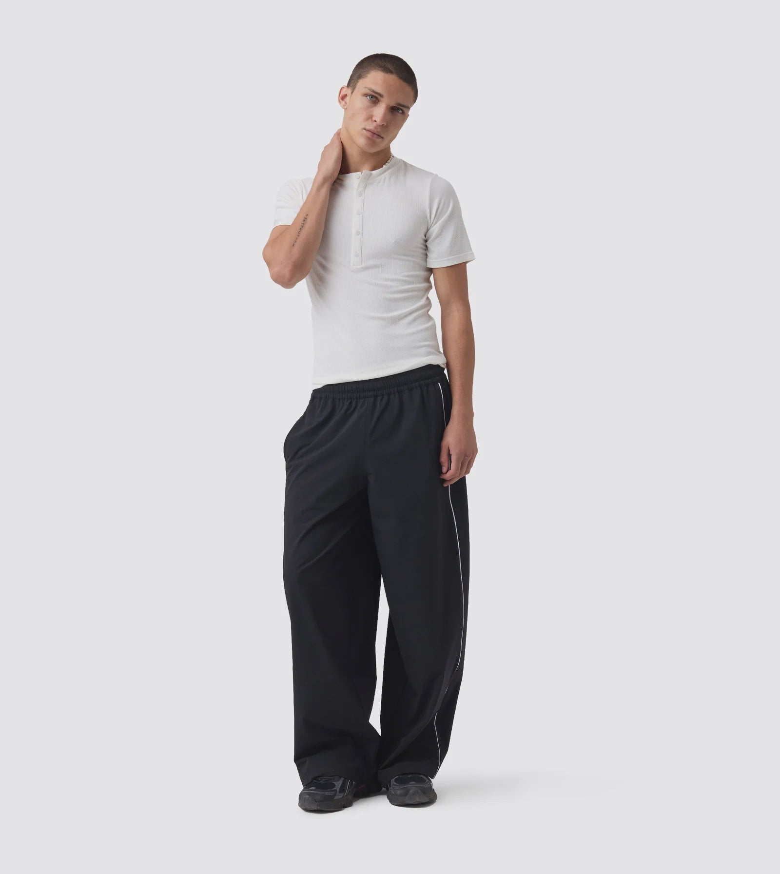 Piping Track pant - Black