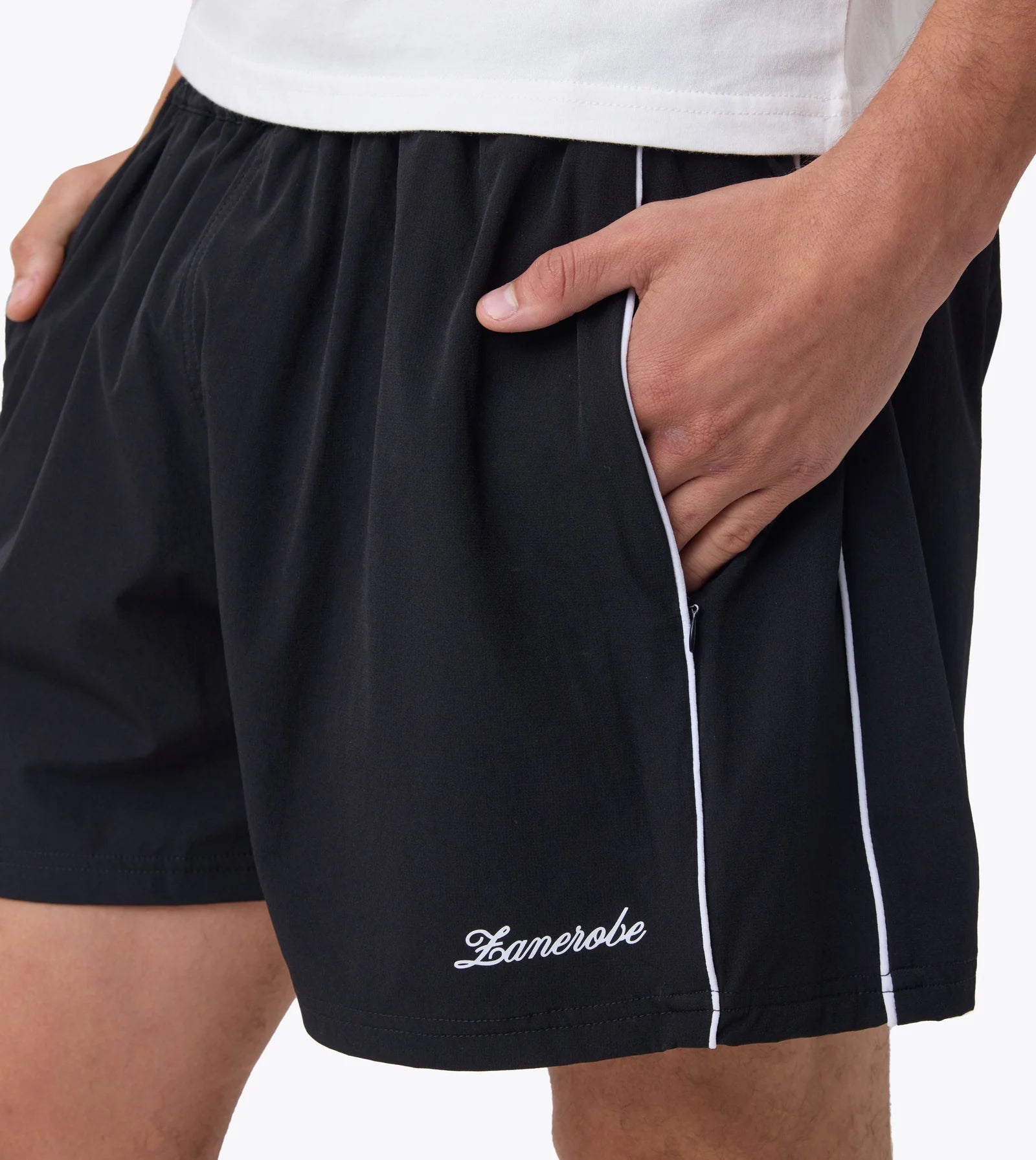 Piping Track Short - Black