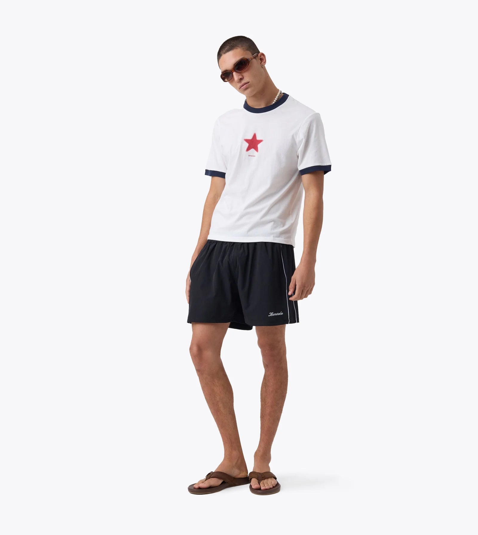 Piping Track Short - Black