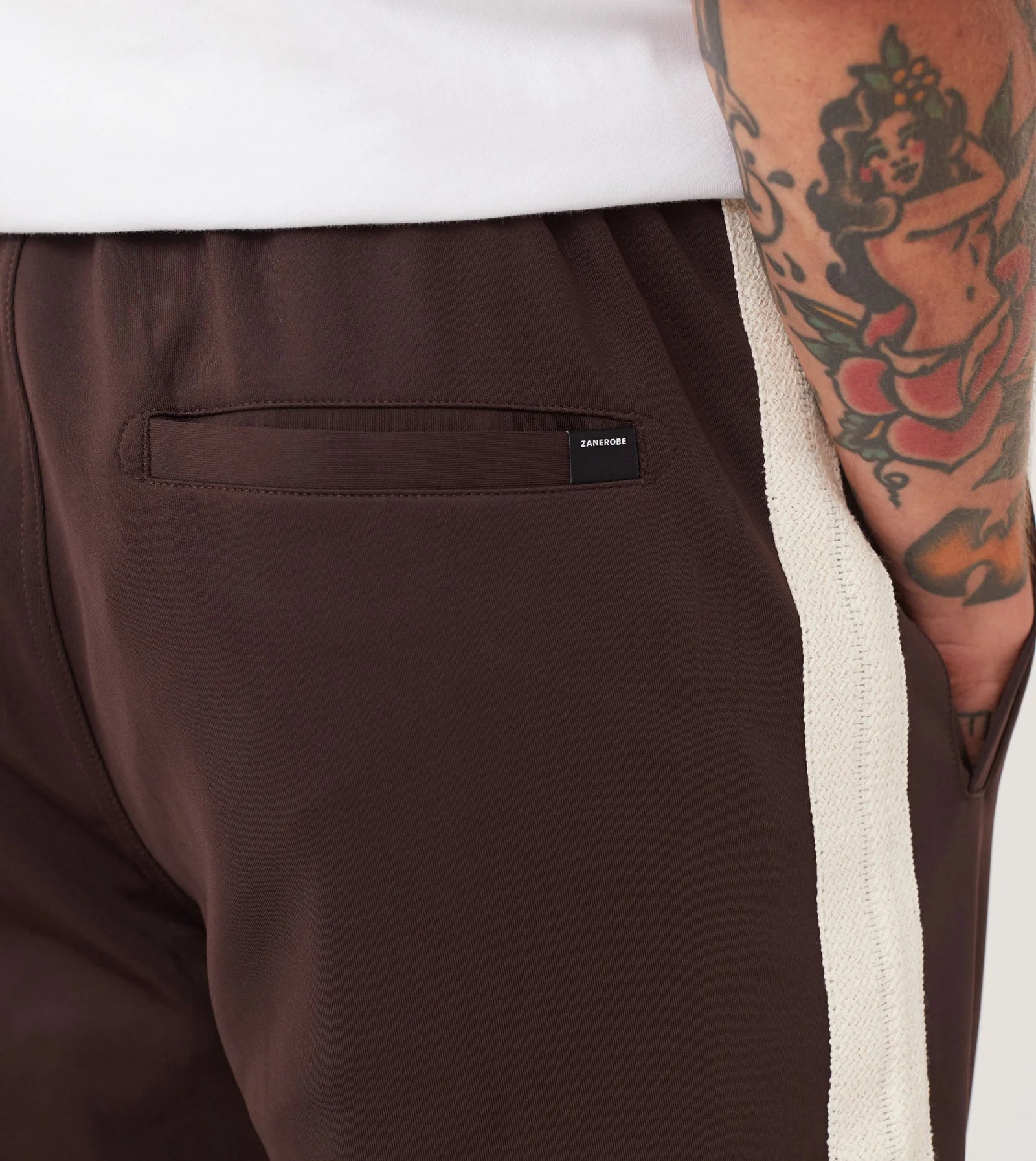 Stitched Football Trackpant - Chocolate