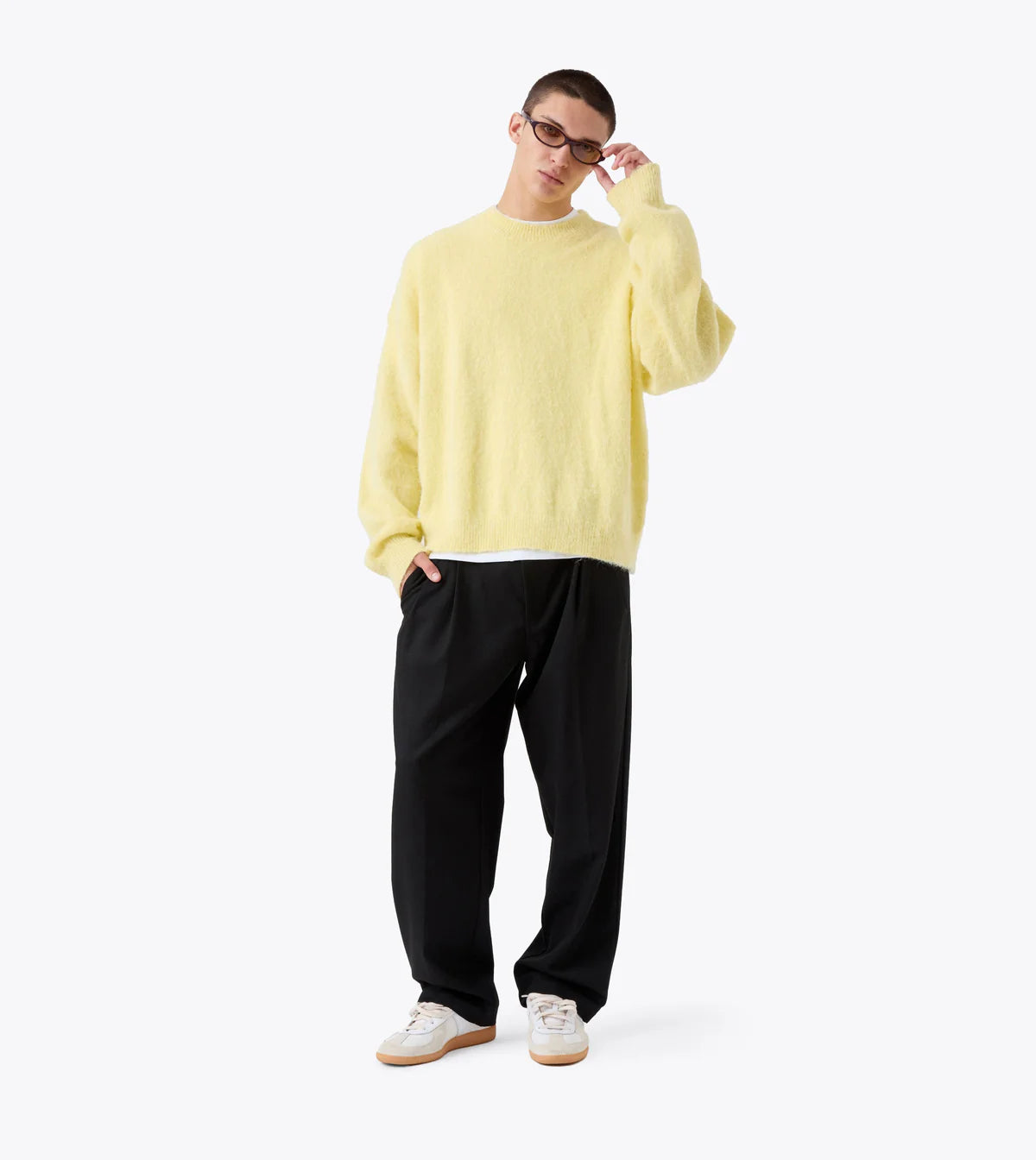 Box Crop Knit Crew - Butter