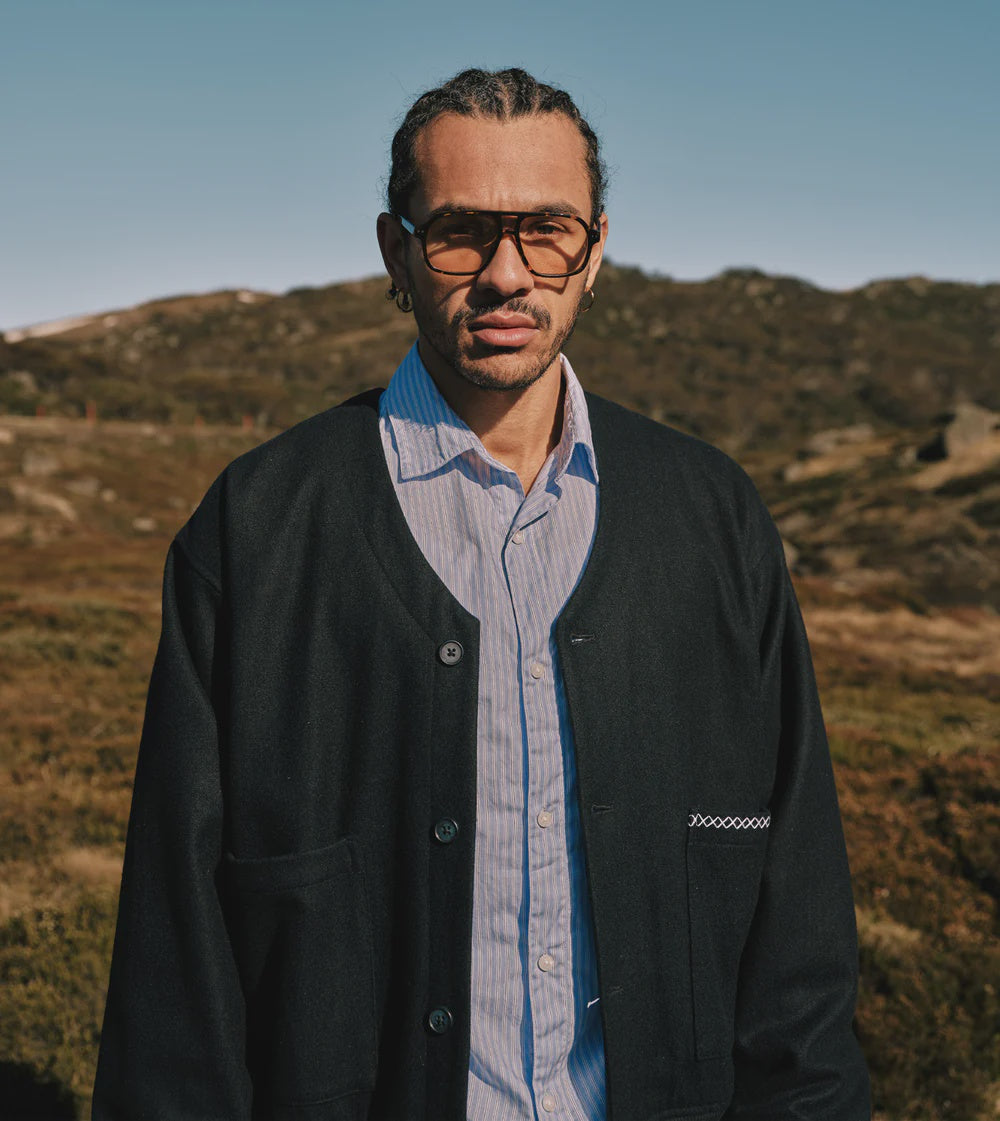 Wool Cardigan - Indigo