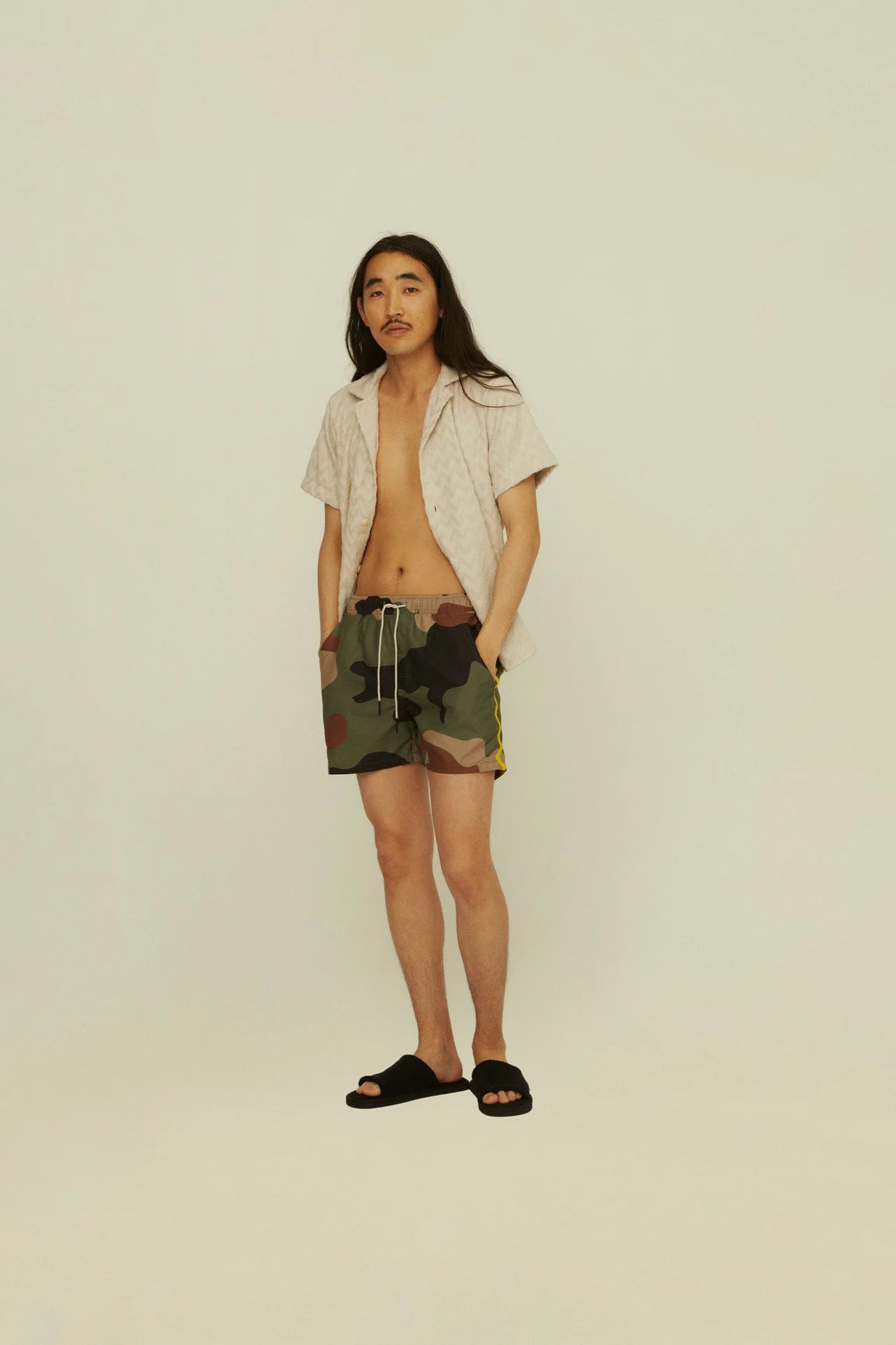 Swim Shorts - Green Camo Zig