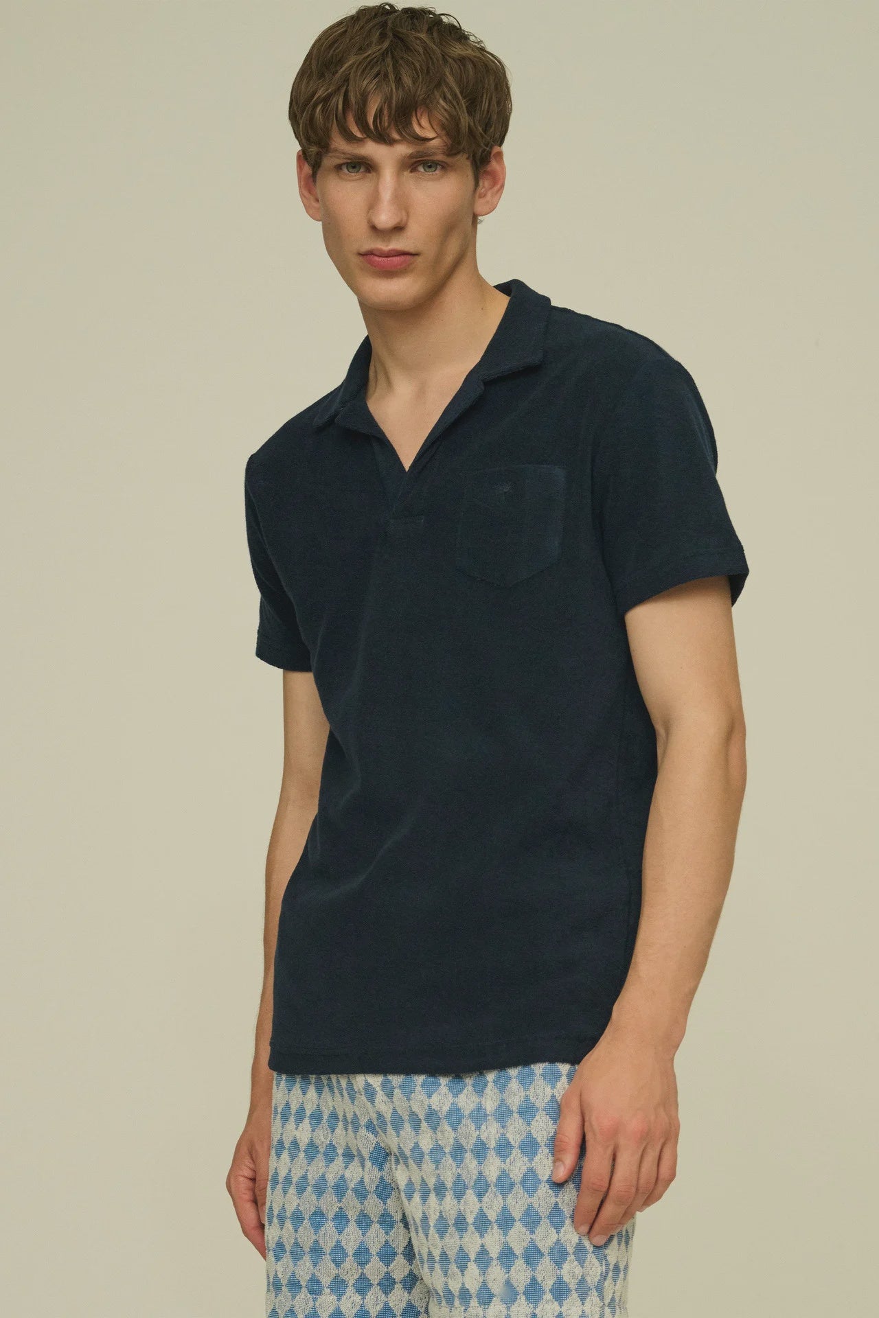 Terry Polo Shirt - Navy