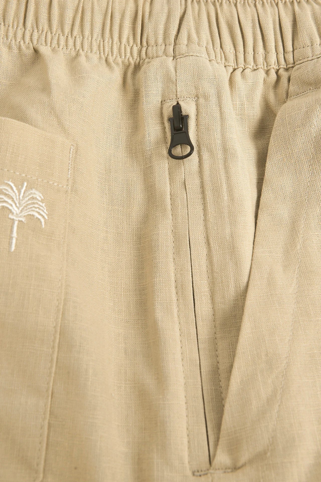 Cargo Linen Shorts - Beige