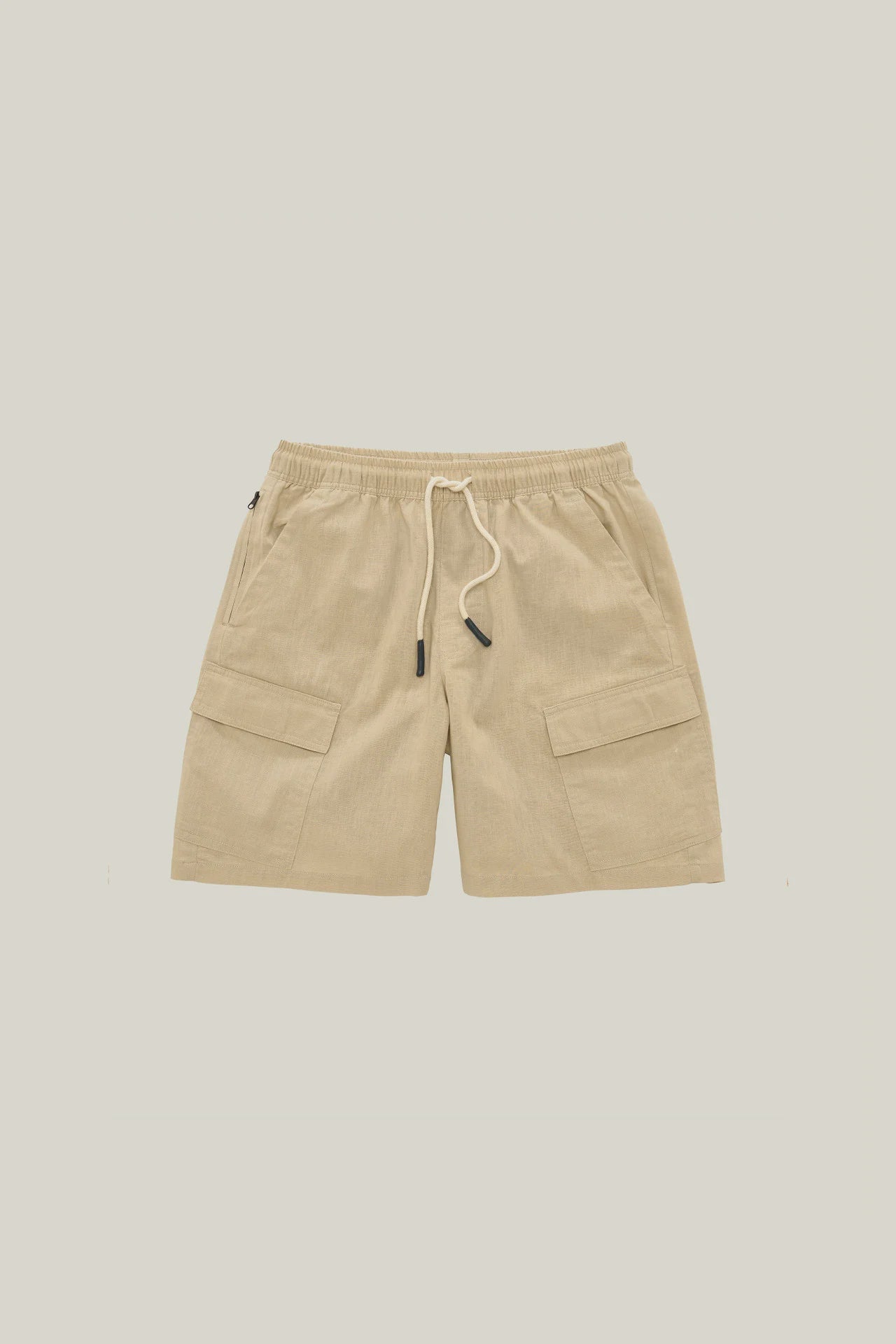 Cargo Linen Shorts - Beige