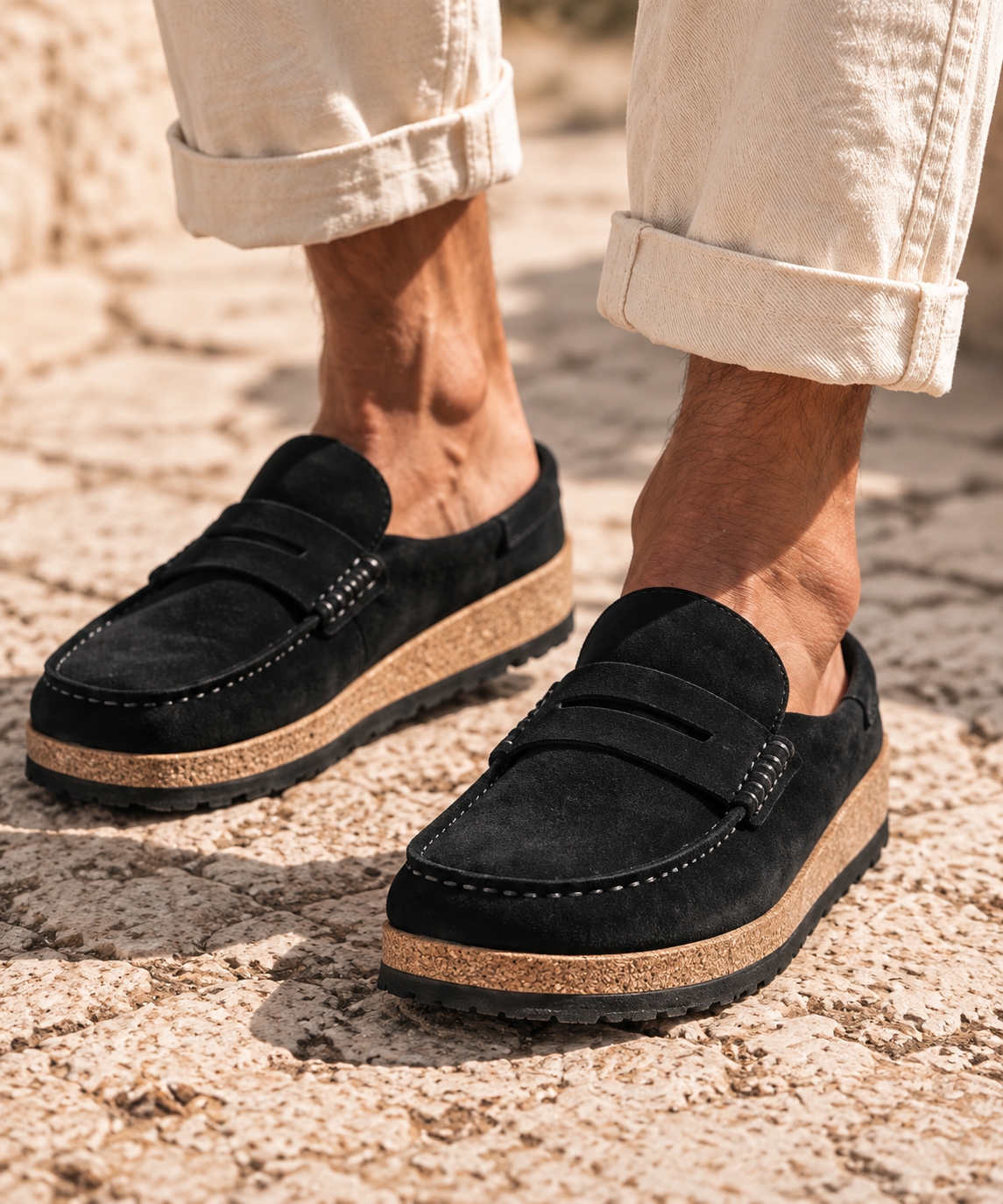 Naples Black Suede Leather - Regular