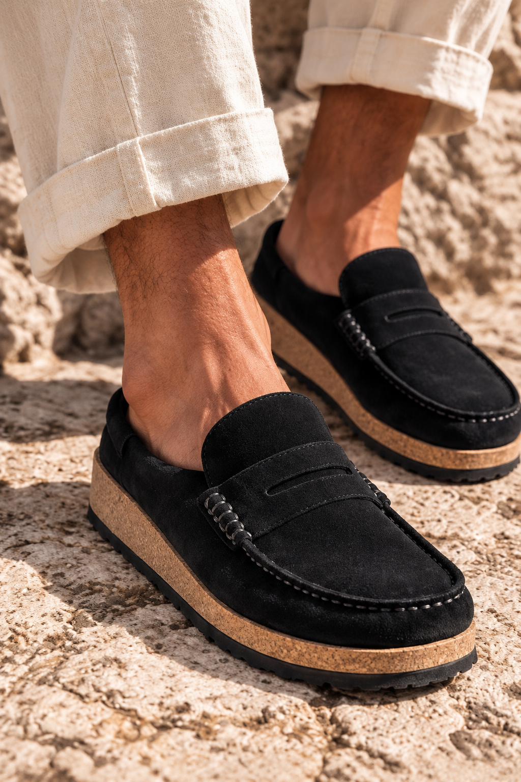 Naples Black Suede Leather - Regular